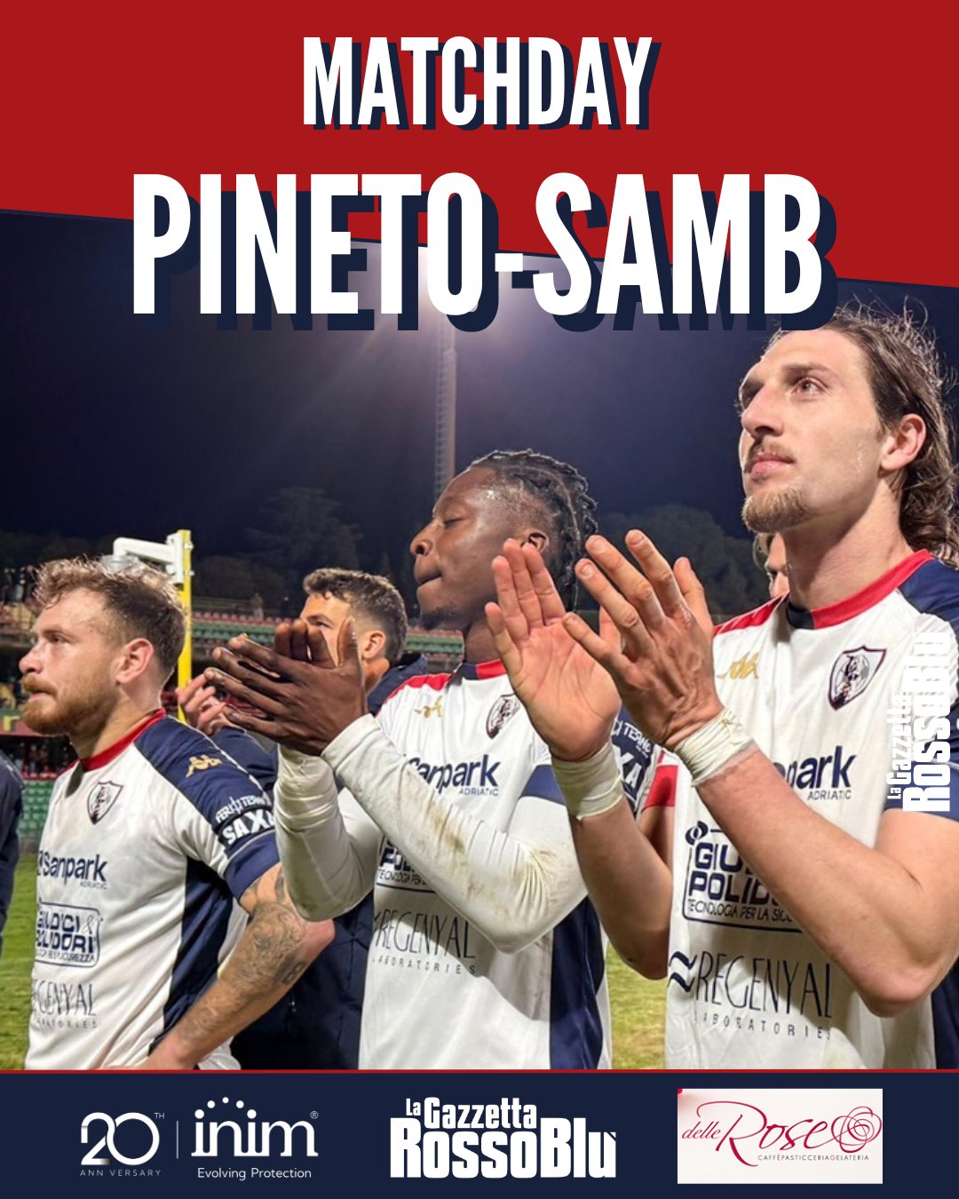 MATCHDAY ❗

34^ giornata del girone B di Serie C Sky Wifi: l'@u.s.sambenedettese 🔴🔵 va in casa del Pineto 🏟. Fischio d'inizio alle ore 20:30 allo stadio Pavone-Mariani

#pinsam #pinetosamb #matchday #stadiopavonemariani #grb #gazzettarossoblù #samb #sambenedettese #instagol #instafootball #lagazzettarossoblù #calcio #rossoblù #seriec #gironeb #legapro #seriecskywifi