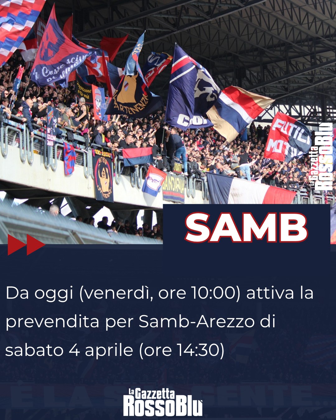 PREVENDITA 🎫

@u.s.sambenedettese 🔴🔵, da oggi attiva la prevendita per la partita del 4 aprile con l'Arezzo 🏟

#samare #sambarezzo #prevendita #stadiorivieradellepalme #grb #gazzettarossoblù #samb #sambenedettese #instagol #instafootball #lagazzettarossoblù #calcio #rossoblù #seriec #gironeb #legapro #seriecskywifi