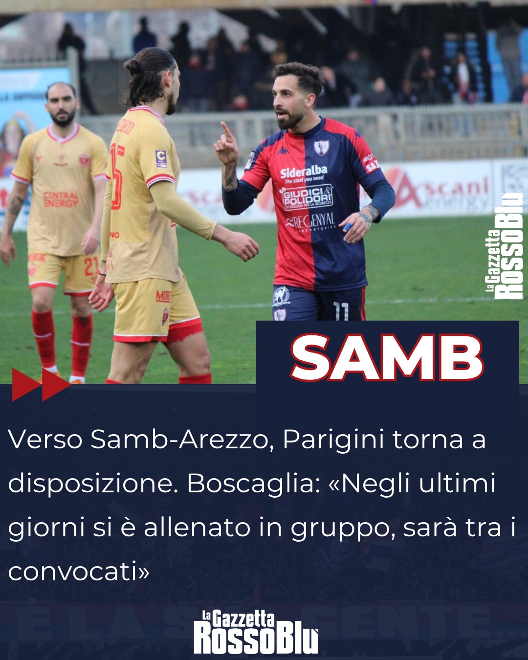PARIGINI 🔙

@u.s.sambenedettese 🔴🔵, per la partita con l'Arezzo 🏟 torna a disposizione Vittorio Parigini

#vittorioparigini #parigini #samare #sambarezzo #grb #gazzettarossoblù #samb #sambenedettese #instagol #instafootball #lagazzettarossoblù #calcio #rossoblù #seriec #gironeb #legapro #seriecskywifi