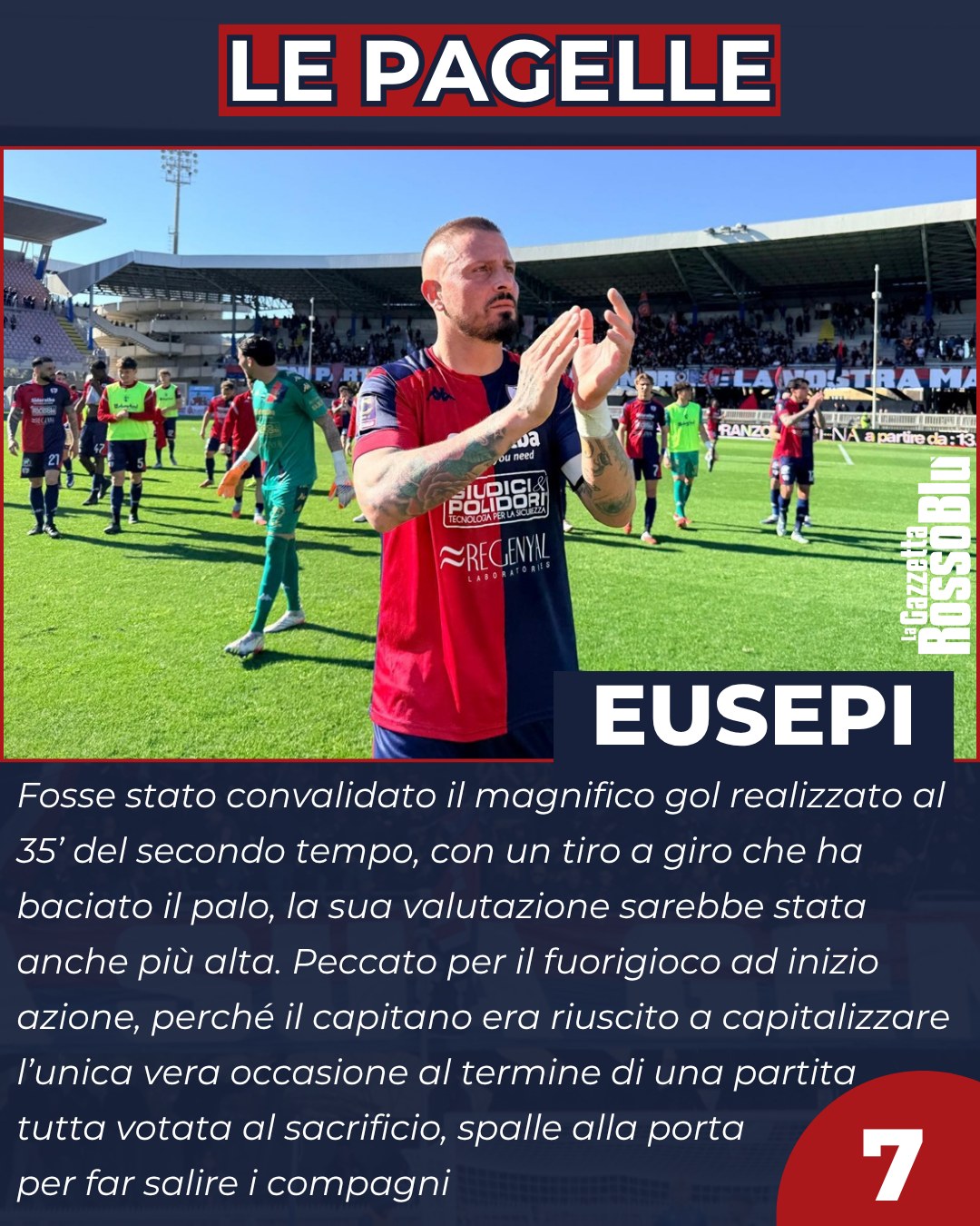 EUSEPI ✅

@u.s.sambenedettese 🔴🔵, per il capitano Umberto Eusepi © con l'Arezzo una prestazione tutta votata al sacrificio e il grande rammarico per il gol (splendido) annullato dall'FVS 🖥

#sambarezzo #samare #umbertoeusepi #eusepi #grb #gazzettarossoblù #samb #sambenedettese #instagol #instafootball #lagazzettarossoblù #calcio #rossoblù #seriec #gironeb #legapro #seriecskywifi
