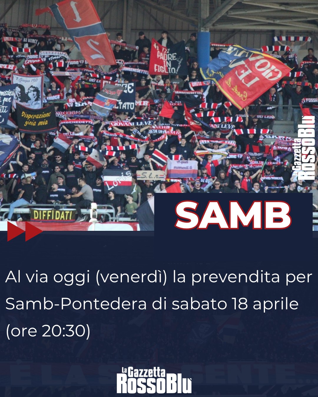 PREVENDITA 🎫

Al via oggi la prevendita per la partita tra @u.s.sambenedettese 🔴🔵 e Pontedera, penultima giornata di campionato di Serie C girone B 🏟

#sambpontedera #sampon #prevendita #stadiorivieradellepalme #grb #gazzettarossoblù #samb #sambenedettese #instagol #instafootball #lagazzettarossoblù #calcio #rossoblù #seriec #gironeb #legapro #seriecskywifi