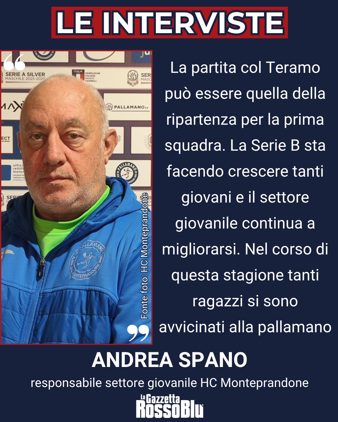 PALLAMANO 🤾‍♂

@hc_monteprandone, le parole di Andrea Spano 🎙, responsabile del settore giovanile HC

#andreaspano #spano #pallamano #handball #serieasilver #pallamanomonteprandone #hcmonteprandone #monteprandone #grb #lagazzettarossoblù