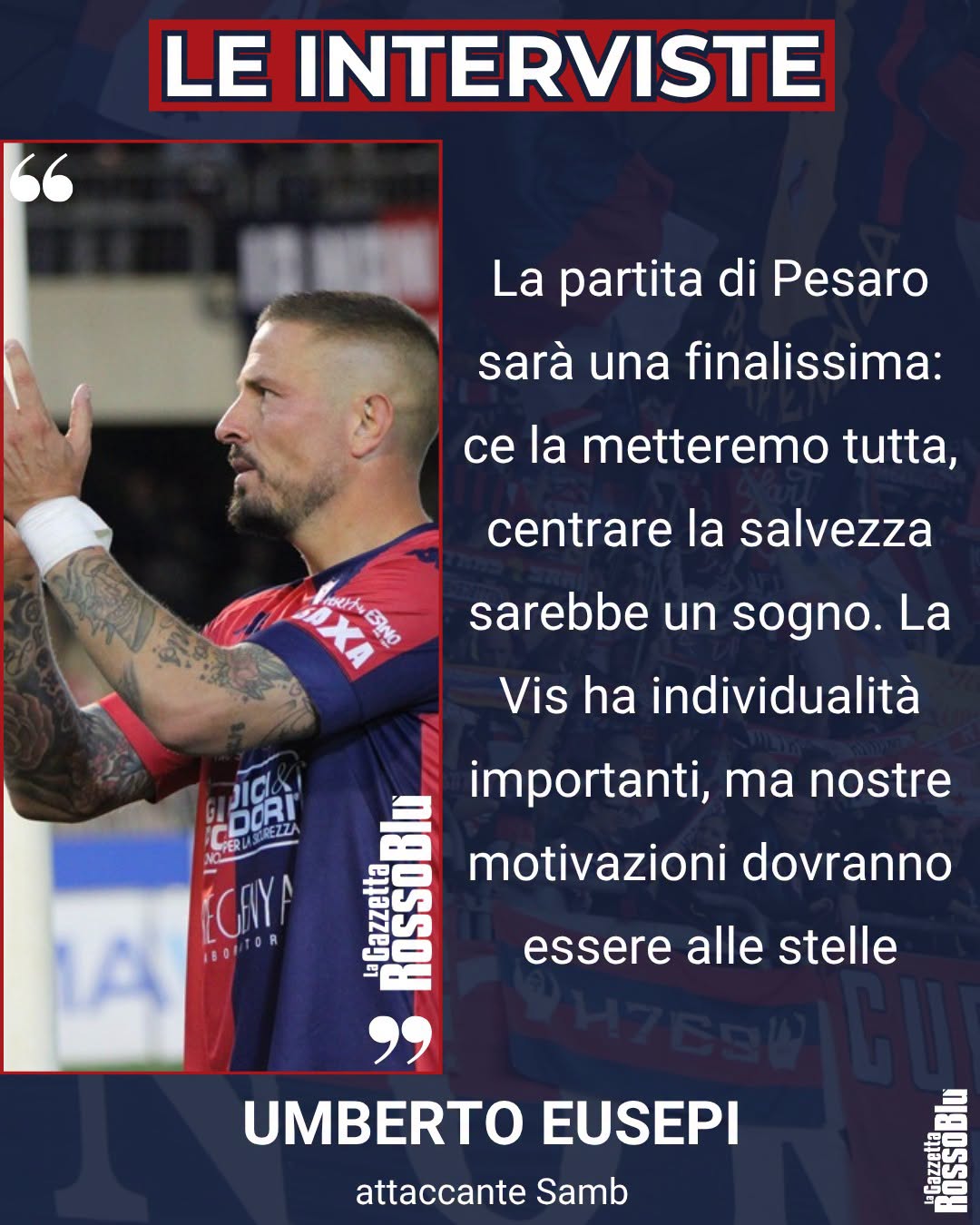 CAPITANO ©

@u.s.sambenedettese 🔴🔵, le parole di capitan Umberto Eusepi 🎙

#umbertoeusepi #eusepi #sambpontedera #sampon #grb #gazzettarossoblù #samb #sambenedettese #instagol #instafootball #lagazzettarossoblù #calcio #rossoblù #seriec #gironeb #legapro #seriecskywifi