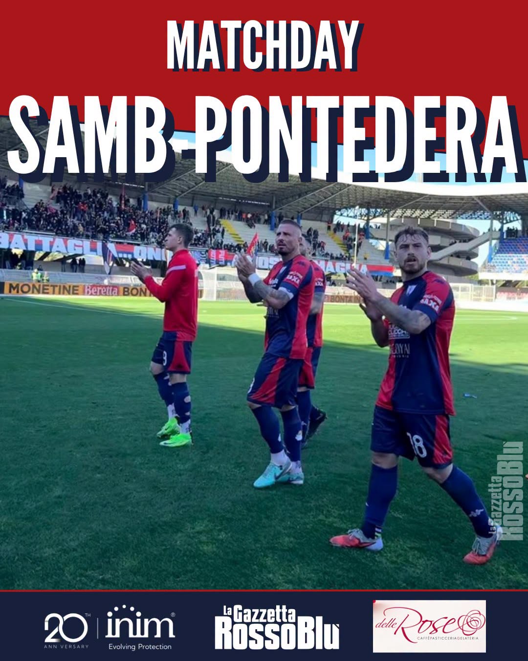 MATCHDAY ❗

37^ giornata del girone B di Serie C Sky Wifi: l'@u.s.sambenedettese 🔴🔵 ospita il Pontedera 🏟. Fischio d'inizio alle ore 20:30 al Riviera delle Palme 🏟

#sambpontedera #sampon #matchday #stadiorivieradellepalme #grb #gazzettarossoblù #samb #sambenedettese #instagol #instafootball #lagazzettarossoblù #calcio #rossoblù #seriec #gironeb #legapro #seriecskywifi