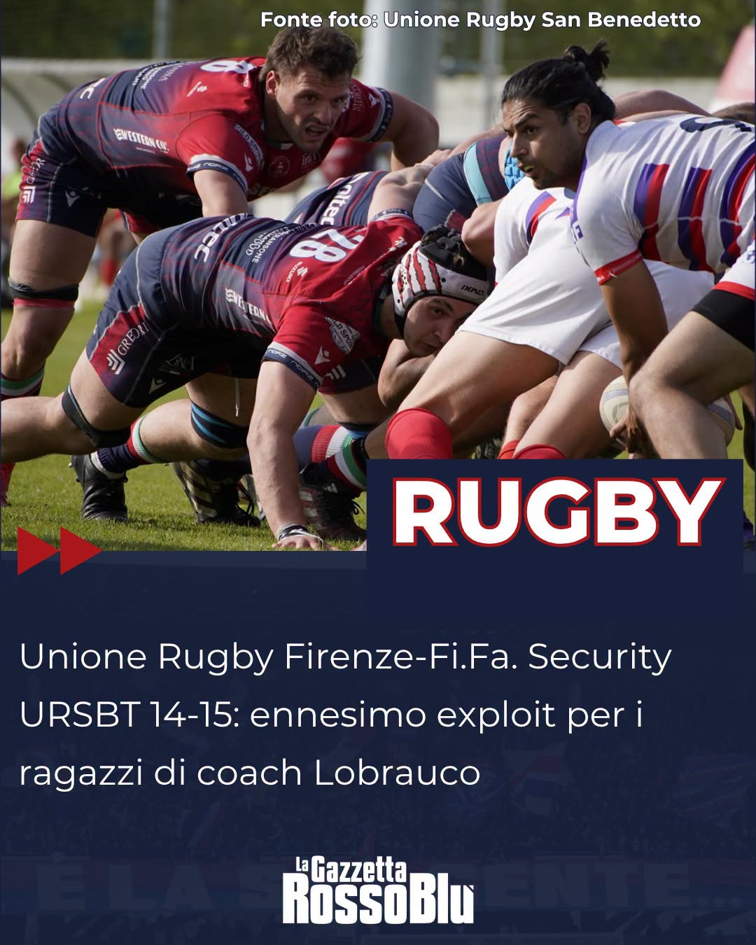 RUGBY 🏉

@unione_rugby_samb 🔴🔵, a Firenze arriva l'undicesima vittoria di splendida stagione ✅

#firenzeursbt #unionerugbysanbenedetto #ursbt #unionerugbysbt #fifasecurity #rugby #seriea #grb #gazzettarossoblù #lagazzettarossoblù
