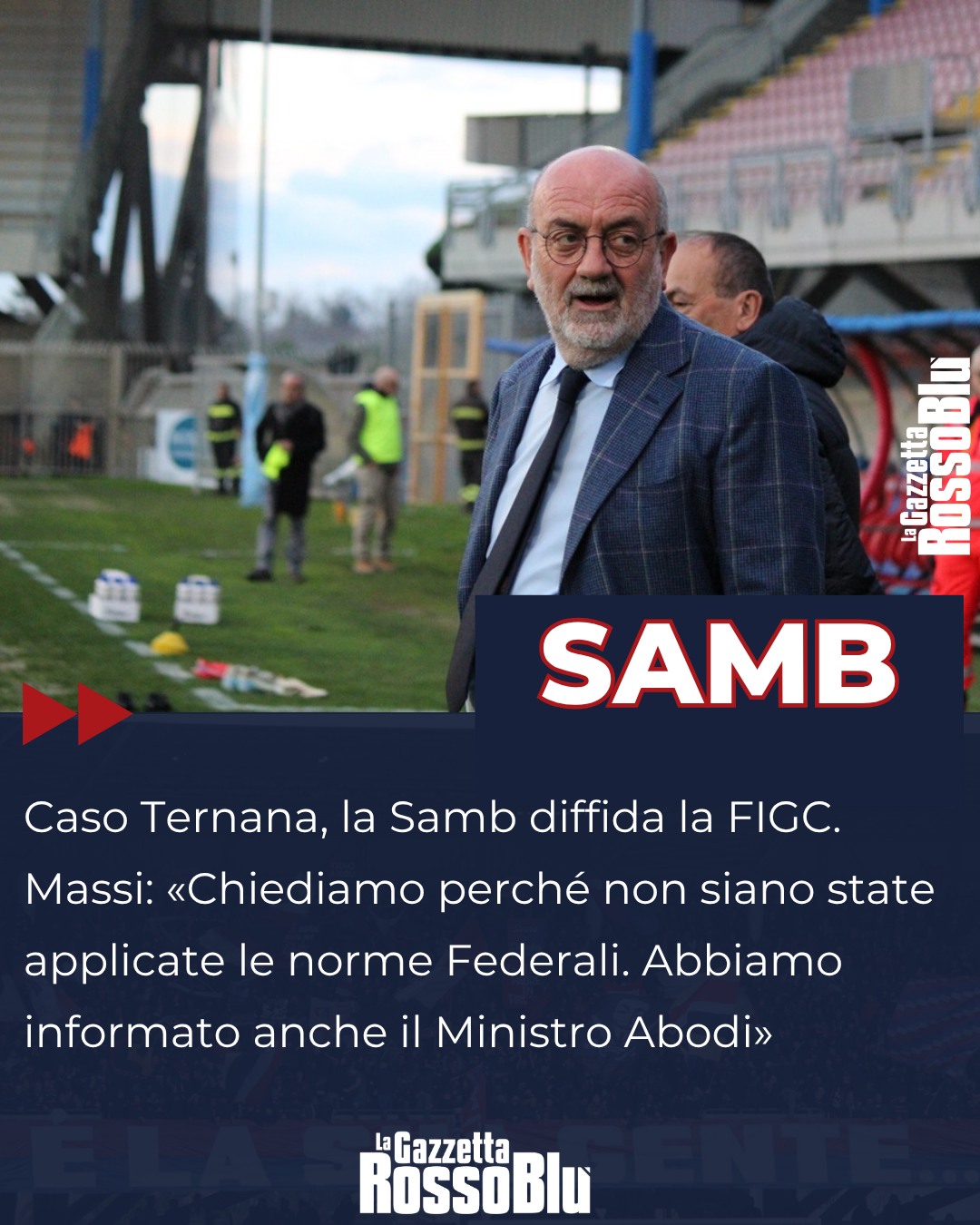 CASO TERNANA 🔎

L'@u.s.sambenedettese 🔴🔵 diffida la FIGC. Massi: «Informato anche il Ministro Abodi»

#vittoriomassi #massi #figc #ternana #grb #gazzettarossoblù #samb #sambenedettese #instagol #instafootball #lagazzettarossoblù #calcio #rossoblù #seriec #gironeb #legapro #seriecskywifi