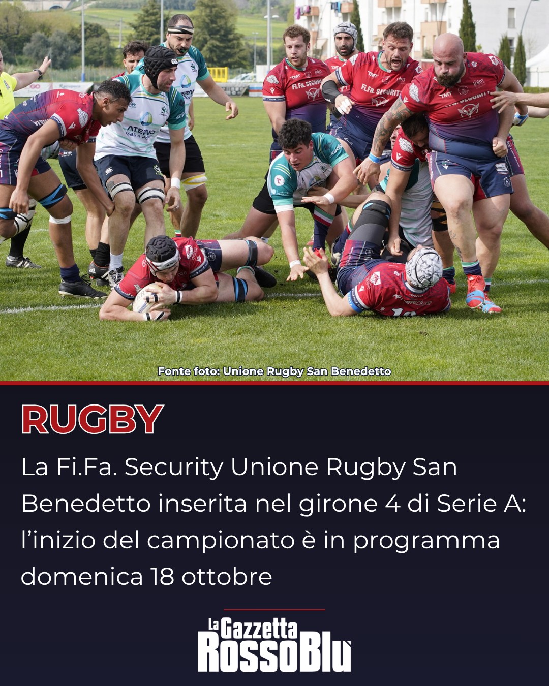 RUGBY 🏉

@unione_rugby_samb 🔴🔵 pronta per il suo secondo anno in Serie A

I rossoblù di coach Leandro Lobrauco sono stati inseriti nel girone 4 🏟

#unionerugbysanbenedetto #ursbt #unionerugbysbt #fifasecurity #rugby #seriea #grb #gazzettarossoblù #lagazzettarossoblù