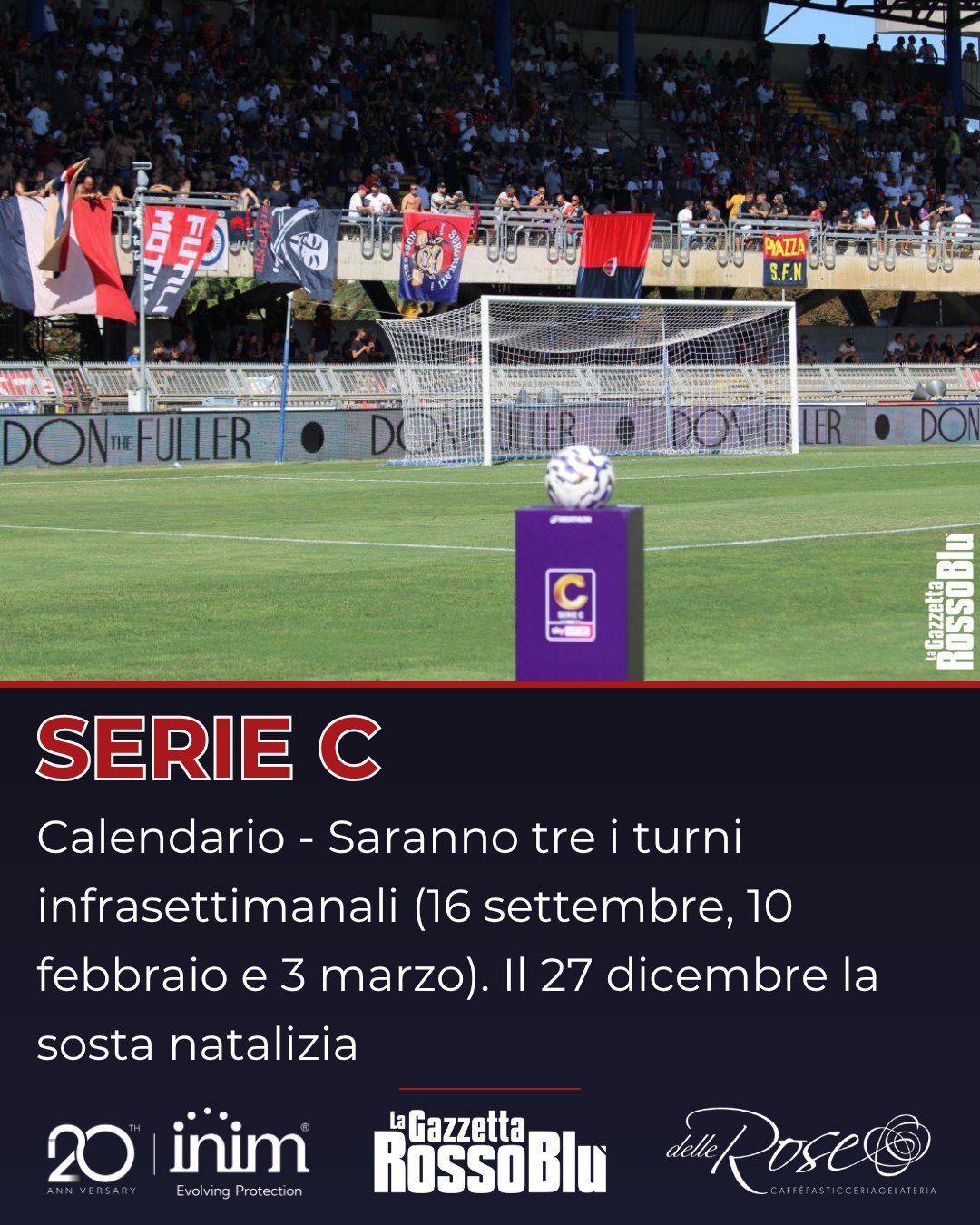 CALENDARIO 🗓

Saranno tre i turni infrasettimanali nel campionato 2026/27 di Serie C. La sosta natalizia, invece, sarà nel weekend di domenica 27 dicembre

#calendario #grb #gazzettarossoblù #samb #sambenedettese #lagazzettarossoblù #calcio #seriec #gironeb #legapro #seriecskywifi