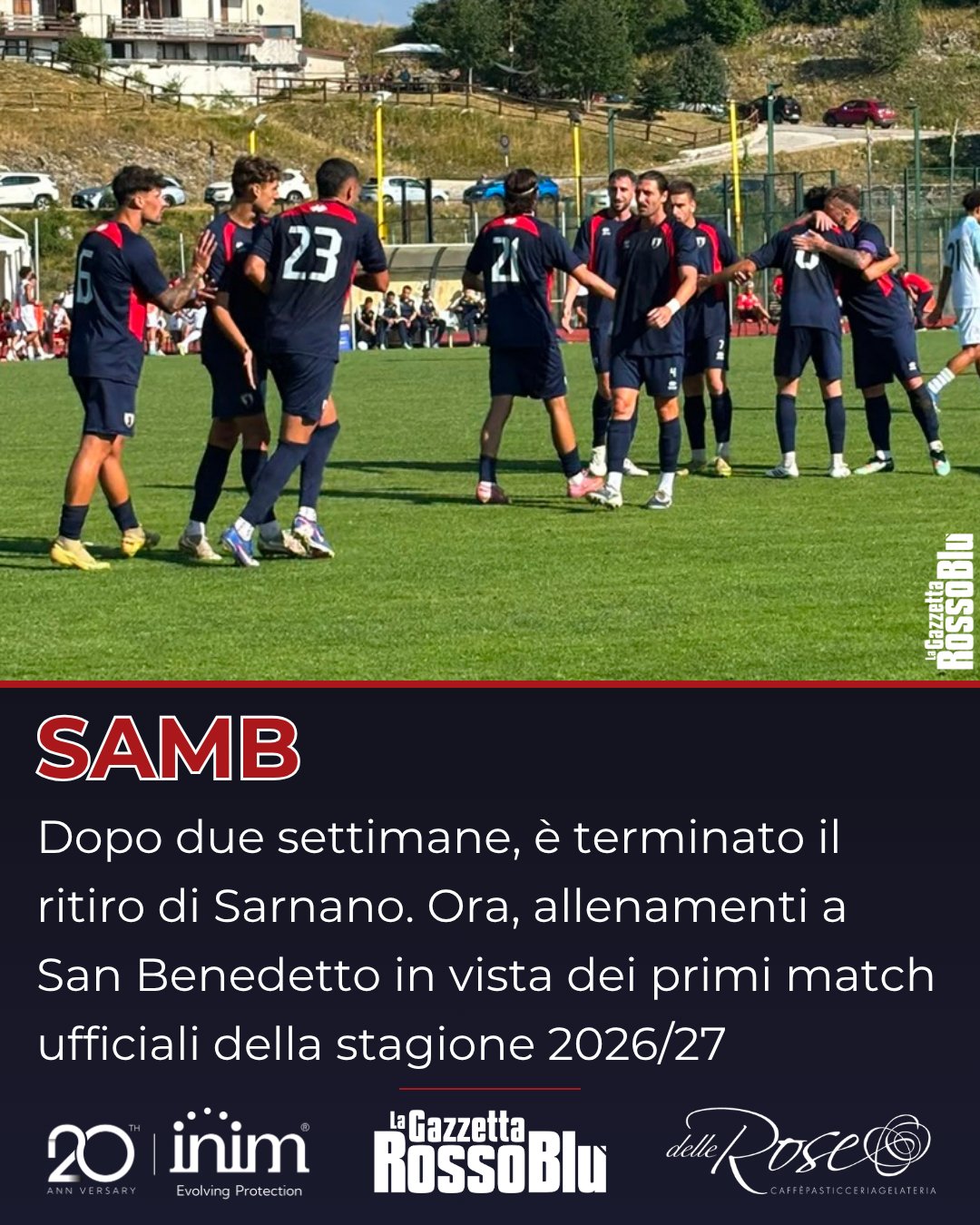 SARNANO 🔚

Dopo due settimane di ritiro, l'@u.s.sambenedettese 🔴🔵 lascia Sarnano ⛰

Ora allenamenti a San Benedetto in vista dei primi match ufficiali della stagione 2026/27 🏟

#ritiro #precampionato #preseason #sarnano #grb #gazzettarossoblù #samb #sambenedettese #lagazzettarossoblù #calcio #seriec #gironeb #legapro #seriecskywifi