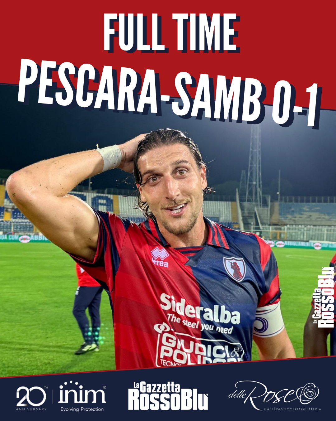 FINITA ❗❗

L'@u.s.sambenedettese 🔴🔵🏟 fa suo il primo match ufficiale della stagione 2026/27

I rossoblù vincono 1-0 in casa del Pescara nel primo turno di Coppa Italia di Serie C 🏆: decisivo un gol di Nicoli 🎯 nel primo tempo

#coppaitalia #coppaitaliaseriec #pessam #pescarasamb #pescara #grb #gazzettarossoblù #samb #sambenedettese #lagazzettarossoblù #calcio #seriec #gironeb #legapro #seriecskywifi