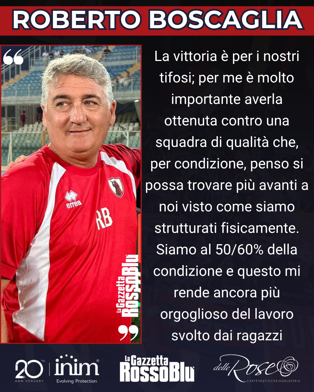 MISTER 🎙

@u.s.sambenedettese 🔴🔵, le parole di mister Roberto Boscaglia dopo la vittoria di Pescara ✅ nel primo turno di Coppa Italia di Serie C 🏆

#robertoboscaglia #pessam #pescarasamb #coppaitalia #coppaitaliaseriec #grb #gazzettarossoblù #samb #sambenedettese #lagazzettarossoblù #calcio #seriec #gironeb #legapro #seriecskywifi