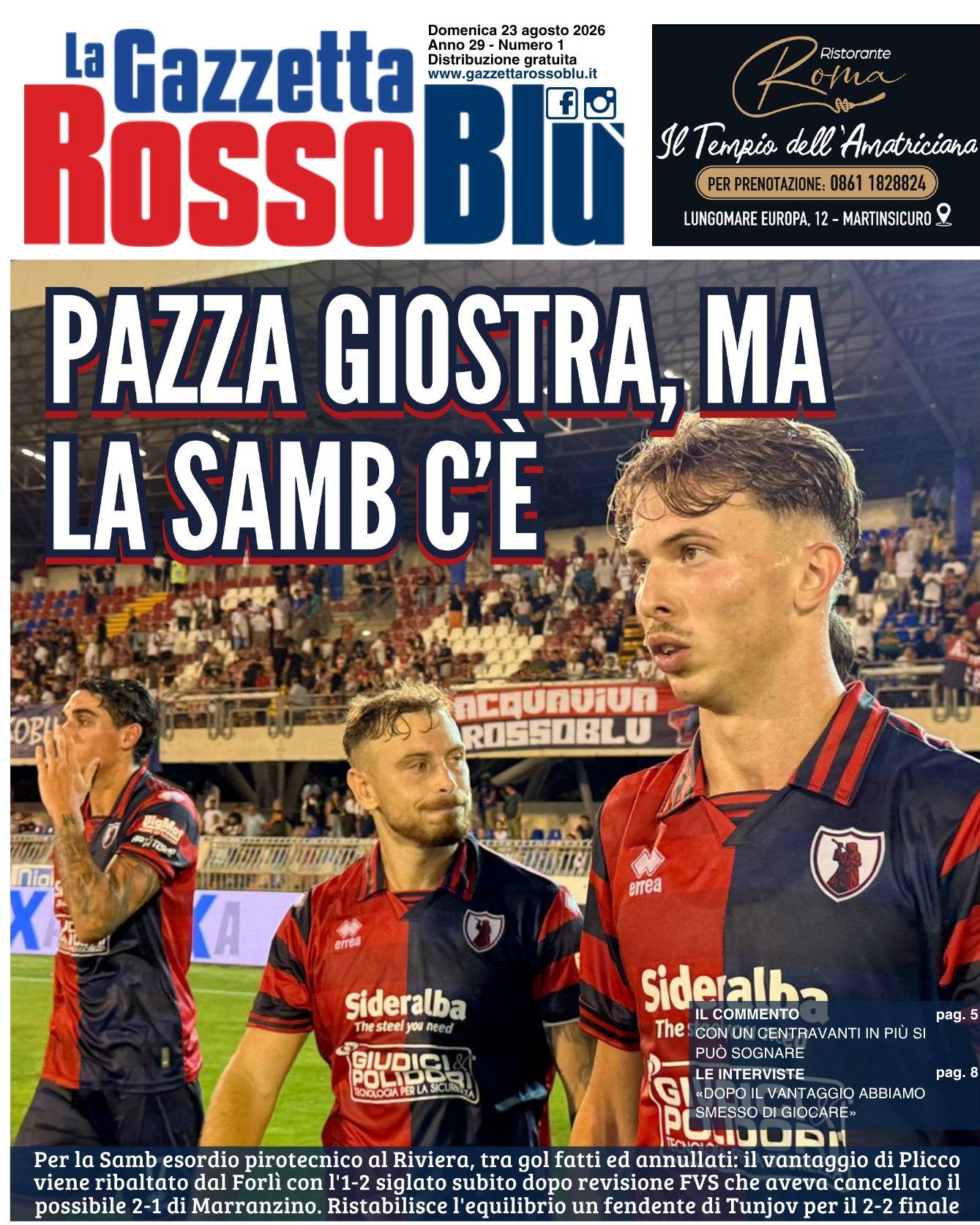 🏟 Samb-Forlì 2-2
📰 La nostra prima pagina

@u.s.sambenedettese #samfor #sambforlì #grb #gazzettarossoblù #samb #sambenedettese #lagazzettarossoblù #calcio #seriec #gironeb #legapro #seriecskywifi