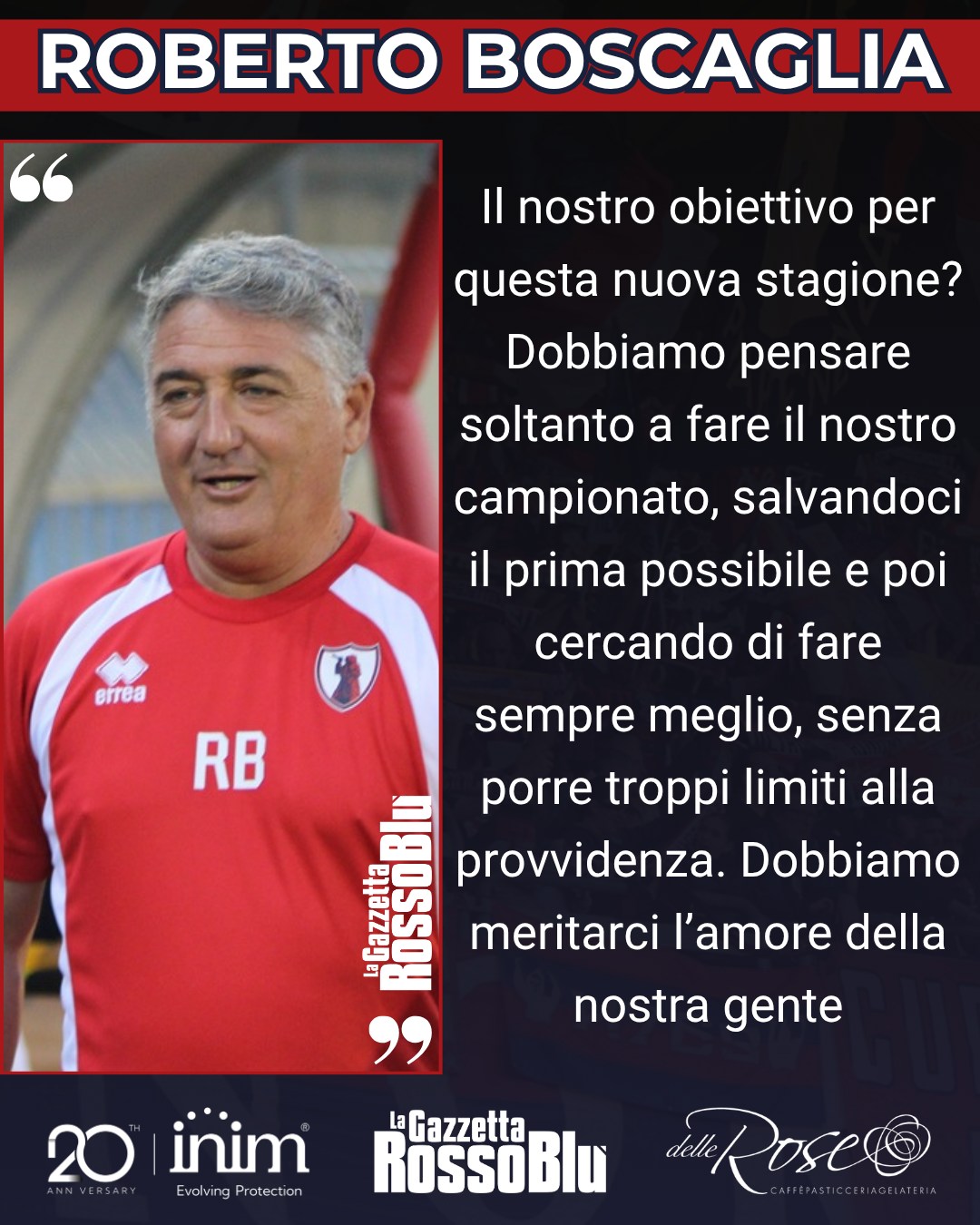 MISTER 🎙

@u.s.sambenedettese 🔴🔵, le parole di Roberto Boscaglia alla vigilia della 1^ giornata di campionato

#robertoboscaglia #grb #gazzettarossoblù #samb #sambenedettese #lagazzettarossoblù #calcio #seriec #gironeb #legapro #seriecskywifi