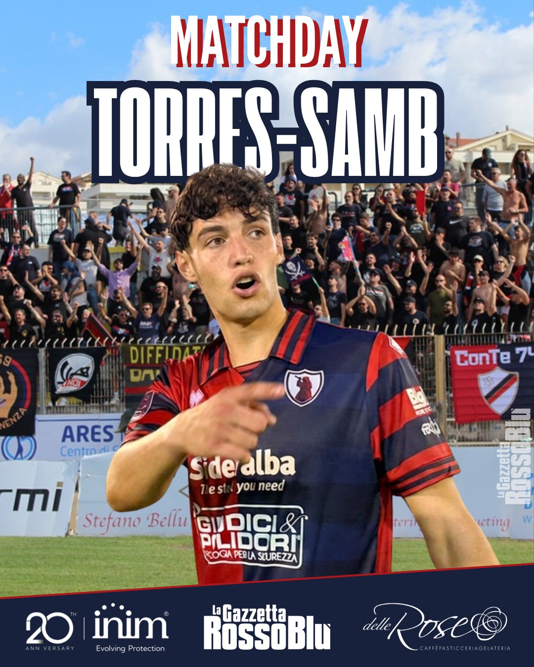 MATCHDAY 2⃣

2^ giornata del campionato di Serie C girone B: l'@u.s.sambenedettese 🔴🔵 è di scena in casa della Torres

🏟 Allo stadio Vanni Sanna fischio d'inizio alle ore 18:00

#torsam #torressamb #matchday #grb #gazzettarossoblù #samb #sambenedettese #lagazzettarossoblù #calcio #seriec #gironeb #legapro #seriecskywifi