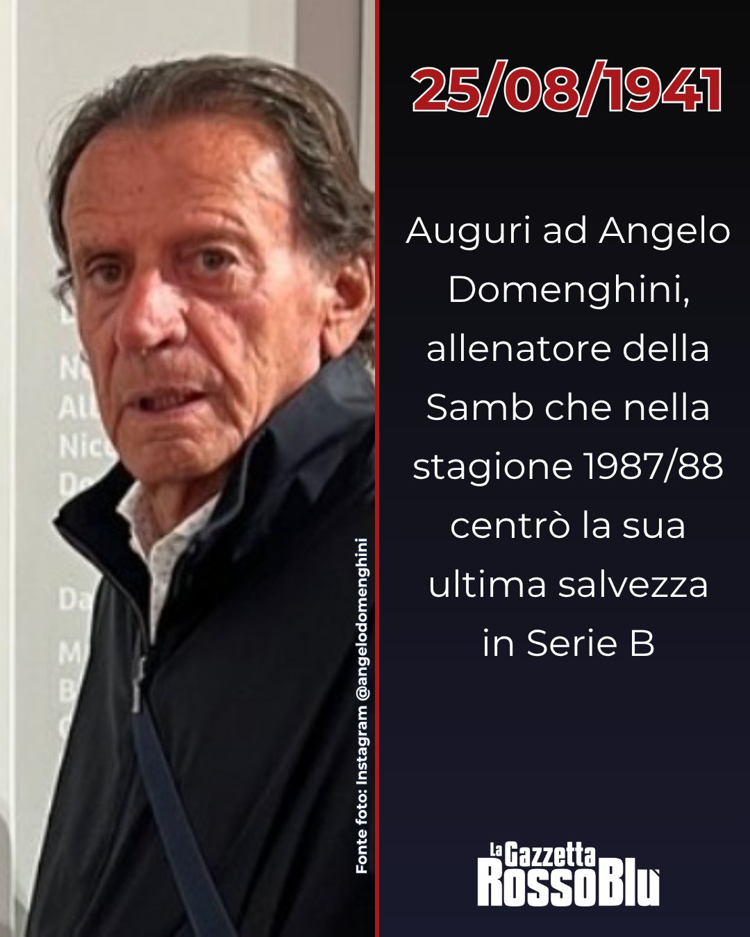 AUGURI ANGELO 🎉

Buon compleanno ad @angelodomenghini, allenatore della Samb 🔴🔵 che nella stagione 1987/88 centrò la sua ultima salvezza nel campionato di Serie B

In quella stagione i rossoblù ottennero il primato di pareggi ↔ (la cui importanza per la classifica era maggiore di oggi, visto che la vittoria assegnava 2 punti invece di 3) in campionato: ben 22 in 38 partite 📊

Fonte foto: Instagram

#angelodomenghini #exsamb #grb #gazzettarossoblù #samb #sambenedettese #lagazzettarossoblù #calcio #seriec #gironeb #legapro #seriecskywifi