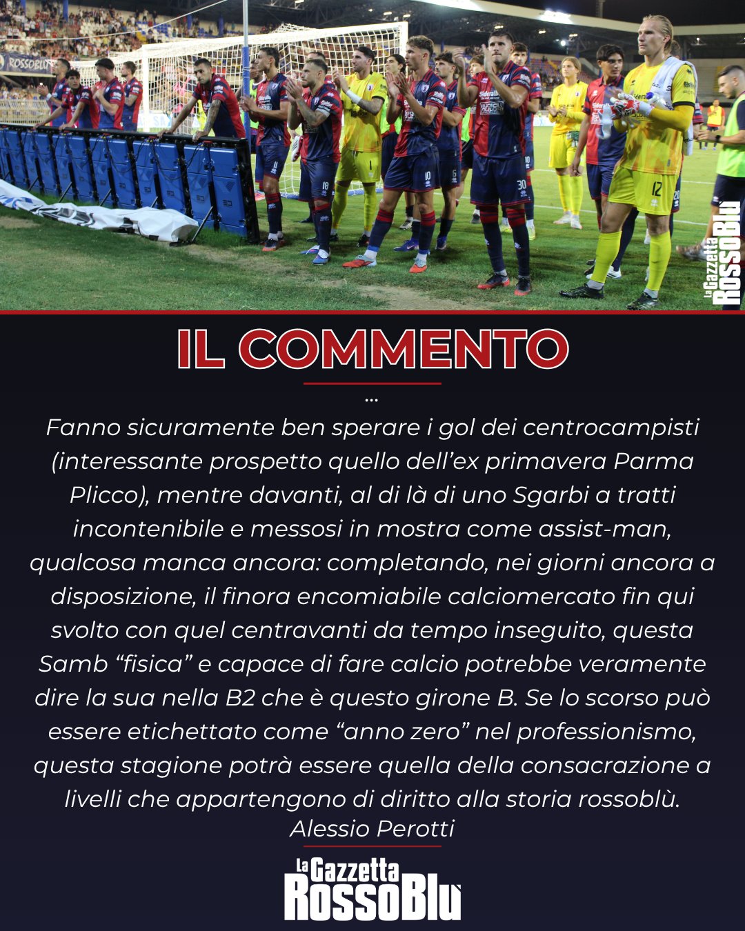 COMMENTO ✍🏻

Un estratto del Commento delle riflessioni di Alessio Perotti dopo Samb-Forlì 🏟

Sul nostro sito trovate l'articolo completo 💬

#samfor #sambforlì #grb #gazzettarossoblù #samb #sambenedettese #lagazzettarossoblù #calcio #seriec #gironeb #legapro #seriecskywifi #calciomercato