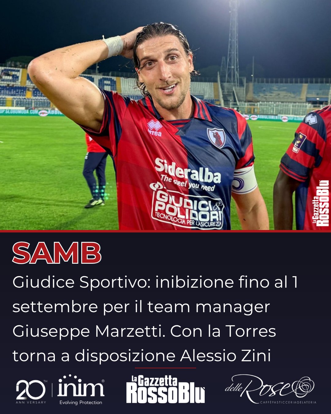 GIUDICE SPORTIVO 👨‍⚖

@u.s.sambenedettese 🔴🔵, con la Torres torna a disposizione Alessio Zini 🔙

⛔ Inibizione fino al 1 settembre per il team manager Marzetti, espulso nel corso della partita col Forlì

#torsam #torressamb #alessiozini #grb #gazzettarossoblù #samb #sambenedettese #lagazzettarossoblù #calcio #seriec #gironeb #legapro #seriecskywifi