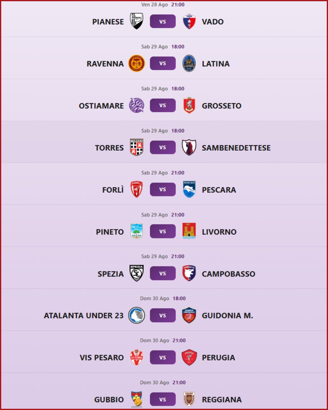 2^ GIORNATA 🗓

Le partite in programma nella 2^ giornata del girone B di Serie C Sky Wifi

Fonte foto: www.seriec.com

#grb #gazzettarossoblù #lagazzettarossoblù #calcio #seriec #gironeb #legapro #seriecskywifi