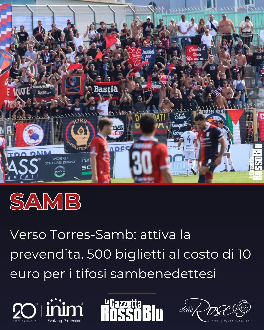 PREVENDITA 🎫

Attiva la prevendita per la partita di sabato tra Torres e @u.s.sambenedettese 🔴🔵

Per i tifosi ospiti dotazione di 500 biglietti al costo di 10 euro

#prevendita #torsam #torressamb #grb #gazzettarossoblù #samb #sambenedettese #lagazzettarossoblù #calcio #seriec #gironeb #legapro #seriecskywifi