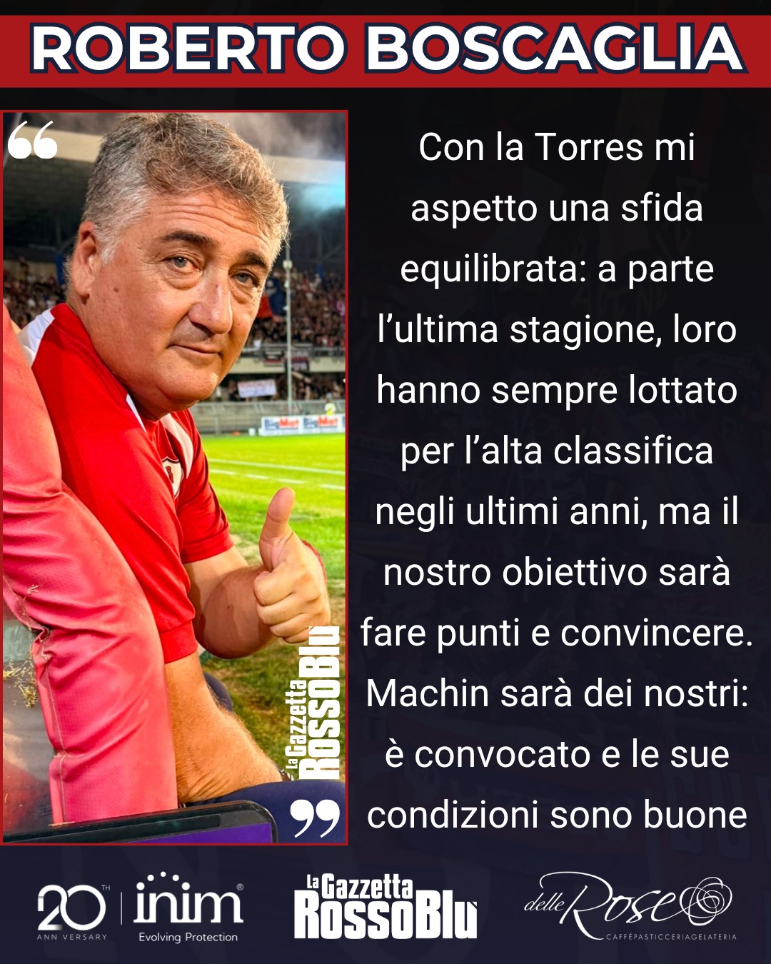 MISTER 🎙

@u.s.sambenedettese 🔴🔵, le parole di Roberto Boscaglia in vista della partita di domani tra in casa della Torres

#robertoboscaglia #torsam #torressamb #grb #gazzettarossoblù #samb #sambenedettese #lagazzettarossoblù #calcio #seriec #gironeb #legapro #seriecskywifi