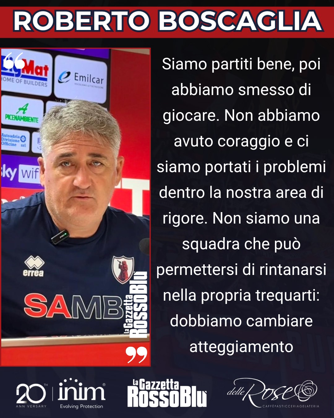 MISTER 🎙

@u.s.sambenedettese 🔴🔵, le parole di Roberto Boscaglia dopo la sconfitta con lo Spezia ❌

#robertoboscaglia #boscaglia #samspe #sambspezia #grb #gazzettarossoblù #samb #sambenedettese #lagazzettarossoblù #calcio #seriec #gironeb #legapro #seriecskywifi
