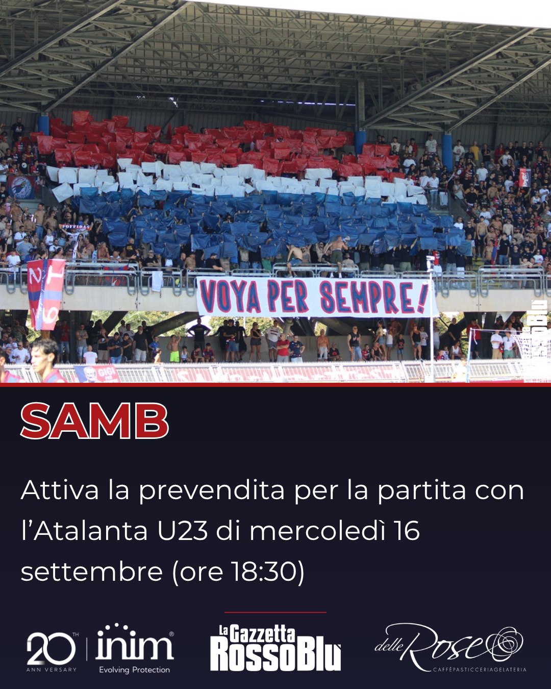 SAMB-ATALANTA U23 🎫

Attiva la prevendita per il match della prossima settimana tra @u.s.sambenedettese 🔴🔵 e Atalanta U23

🏟 L'incontro, valido per la 5^ giornata di campionato, è in programma alle 18:30 al Riviera delle Palme

#samata #sambatalantau23 #stadiorivieradellepalme #grb #gazzettarossoblù #samb #sambenedettese #lagazzettarossoblù #calcio #seriec #gironeb #legapro #seriecskywifi
