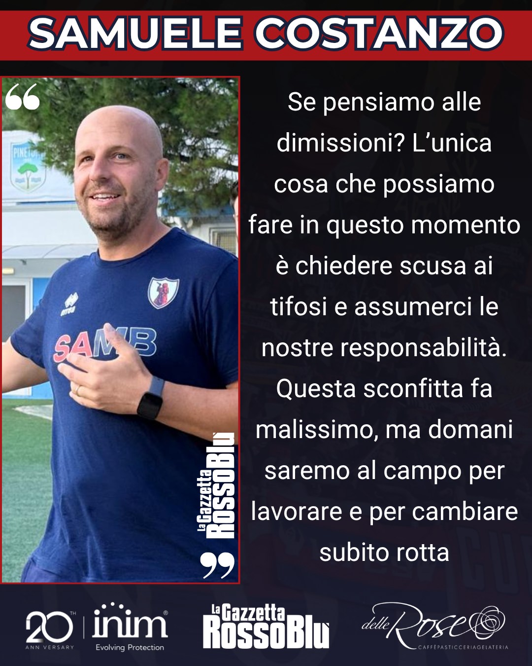 COSTANZO 🎙

@u.s.sambenedettese 🔴🔵, le parole di Samuele Costanzo (vice di mister Boscaglia) dopo la sconfitta di Pineto

#samuelecostanzo #pinsam #pinetosamb #grb #gazzettarossoblù #samb #sambenedettese #lagazzettarossoblù #calcio #seriec #gironeb #legapro #seriecskywifi