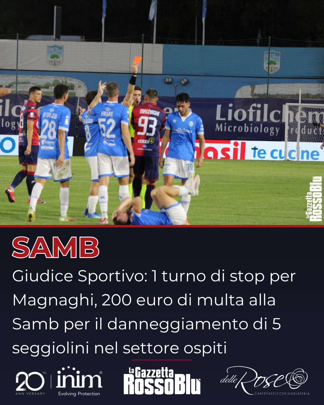 GIUDICE SPORTIVO 👨‍⚖

Le decisioni del Giudice Sportivo dopo la 4^ giornata di campionato

Oltre alla squalifica di Magnaghi (1 giornata), multa di 200 euro all'@u.s.sambenedettese 🔴🔵 per il danneggiamento di 5 seggiolini nel settore ospiti

#pinsam #pinetosamb #giudicesportivo #grb #gazzettarossoblù #samb #sambenedettese #lagazzettarossoblù #calcio #seriec #gironeb #legapro #seriecskywifi