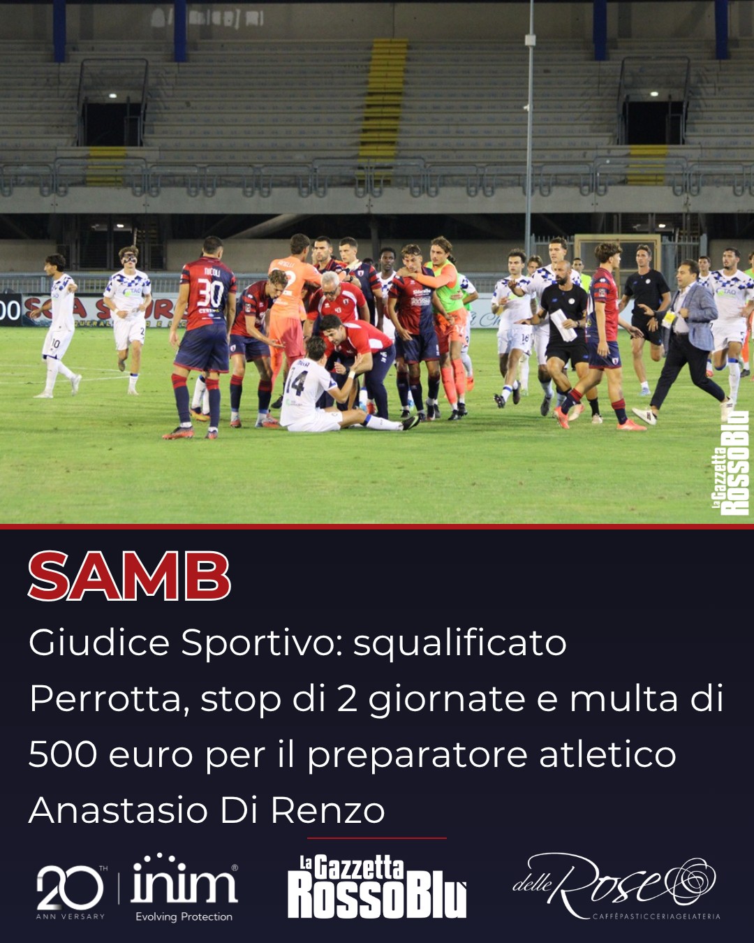 GIUDICE SPORTIVO 👨‍⚖

@u.s.sambenedettese 🔴🔵, Perrotta espulso nel finale di partita con l'Atalanta U23: non ci sarà lunedì sera con la Pianese ❌

⛔ Squalifica di 2 giornate e sanzione di 500 euro, invece, per il preparatore atletico Anastasio Di Renzo

#samata #sambatalantau23 #giudicesportivo #grb #gazzettarossoblù #samb #sambenedettese #lagazzettarossoblù #calcio #seriec #gironeb #legapro #seriecskywifi