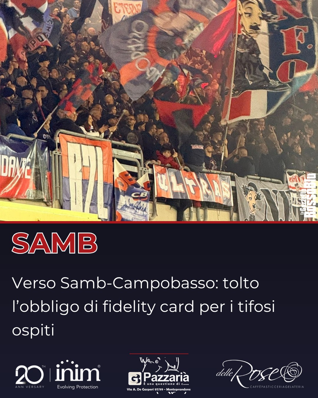 PREVENDITA 🎫

@u.s.sambenedettese 🔴🔵, tolto l'obbligo di fidelity card per i tifosi del Campobasso in vista del match di domani sera al Riviera delle Palme 🏟

#samcam #sambcampobasso #prevendita #stadiorivieradellepalme #campobasso #grb #gazzettarossoblù #samb #sambenedettese #lagazzettarossoblù #calcio #seriec #gironeb #legapro #seriecskywifi