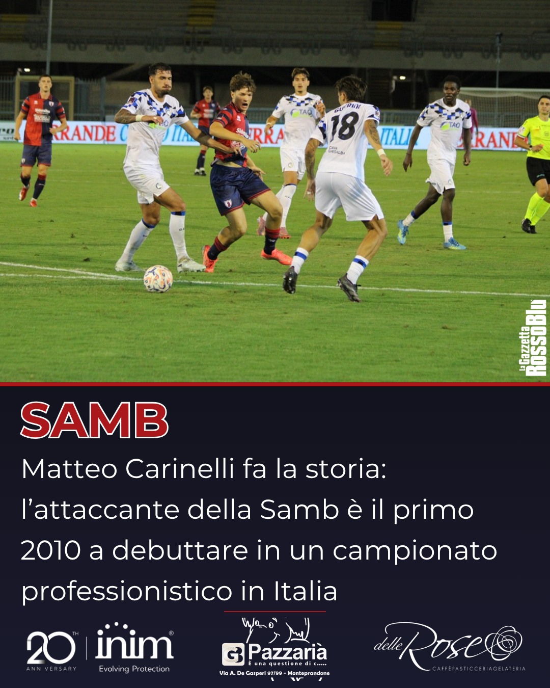 FORZA MATTEO 🍀

Una piccola luce in questo momento delicato per l'@u.s.sambenedettese 🔴🔵

✅ Con l'ingresso in campo nel corso della partita con lo Spezia, Matteo Carinelli è stato il primo classe 2010 a fare il suo esordio in un campionato professionistico italiano

#matteocarinelli #grb #gazzettarossoblù #samb #sambenedettese #lagazzettarossoblù #calcio #seriec #gironeb #legapro #seriecskywifi @seriec @settoregiovanilesambenedettese