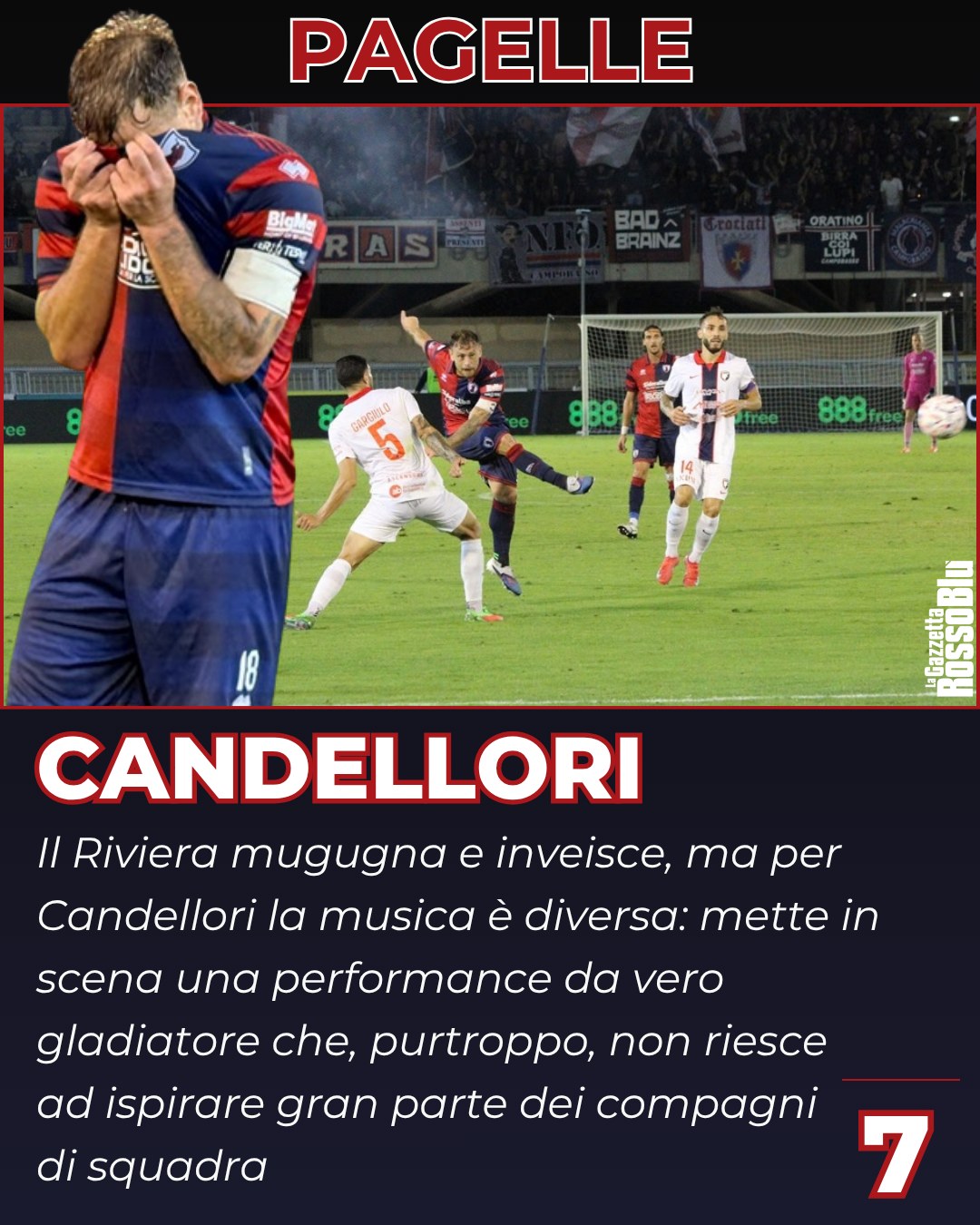 CANDELLORI ⚔

Tra i pochissimi a salvarsi in questo momento terribile 📉 per l'@u.s.sambenedettese 🔴🔵 c'è il capitano Kevin Candellori ©

#samcam #sambcampobasso #pagelle #kevincandellori #grb #gazzettarossoblù #samb #sambenedettese #lagazzettarossoblù #calcio #seriec #gironeb #legapro #seriecskywifi