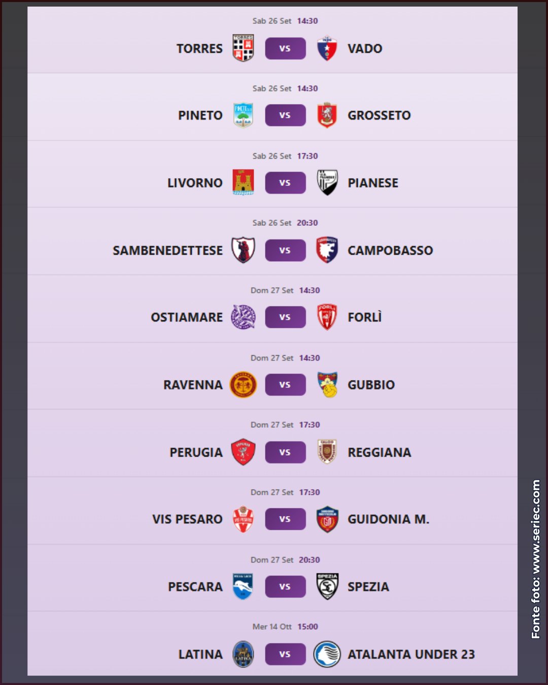 PROSSIMO TURNO 🗓

Le partite in programma nella 7^ giornata del girone B di Serie C 🏟

#samcam #sambcampobasso #grb #gazzettarossoblù #samb #sambenedettese #lagazzettarossoblù #calcio #seriec #gironeb #legapro #seriecskywifi