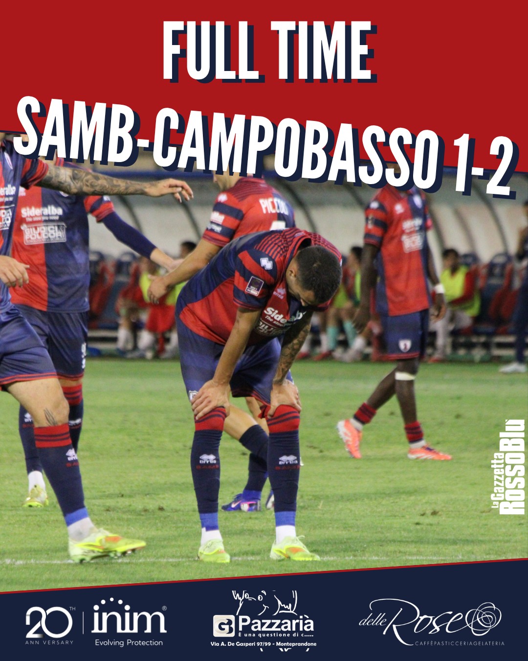 FINITA ❗

L'@u.s.sambenedettese 🔴🔵 viene superata anche dal Campobasso: non basta il gol di Marranzino ad inizio ripresa, la squadra di Boscaglia cade 2-1

#samcam #sambcampobasso #grb #gazzettarossoblù #samb #sambenedettese #lagazzettarossoblù #calcio #seriec #gironeb #legapro #seriecskywifi
