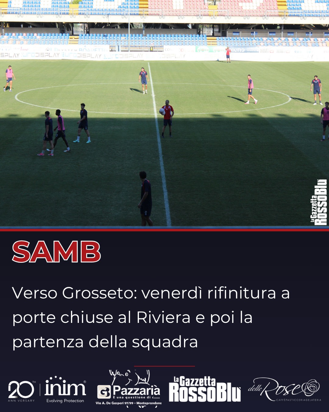 VERSO GROSSETO 🛣

@u.s.sambenedettese 🔴🔵, domani rifinitura (a porte chiuse) al Riviera prima della partenza per Grosseto

#grosam #grossetosamb #grb #gazzettarossoblù #samb #sambenedettese #lagazzettarossoblù #calcio #seriec #gironeb #legapro #seriecskywifi