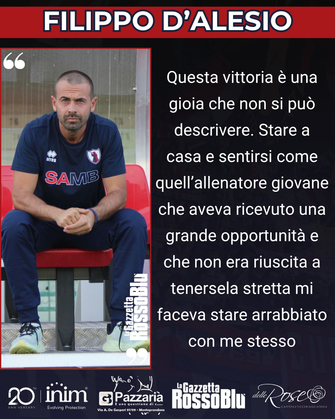 MISTER 🎙

@u.s.sambenedettese 🔴🔵, le parole di mister Filippo D'Alesio dopo la vittoria di Grosseto ✅

#grosam #grossetosamb #filippodalesio #grb #gazzettarossoblù #samb #sambenedettese #lagazzettarossoblù #calcio #seriec #gironeb #legapro #seriecskywifi