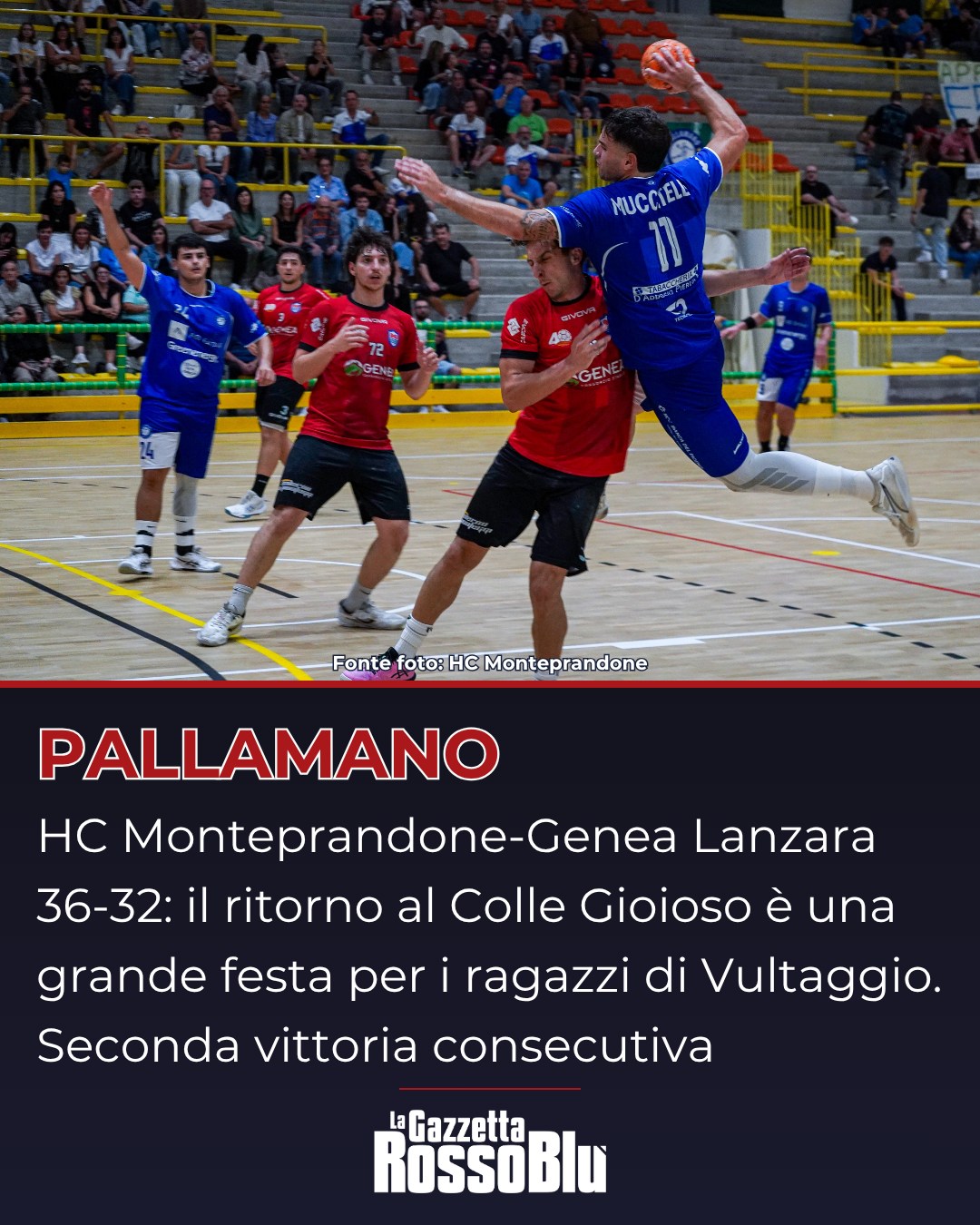 PALLAMANO 🤾‍♂

Seconda vittoria di fila ✅ per la @hc_monteprandone , che festeggia nel migliore dei modi il ritorno al Colle Gioioso 🔙 

#hcmonteprandonegenealanzara #genealanzara #pallamano #handball #serieasilver #pallamanomonteprandone #hcmonteprandone #monteprandone #grb #lagazzettarossoblù