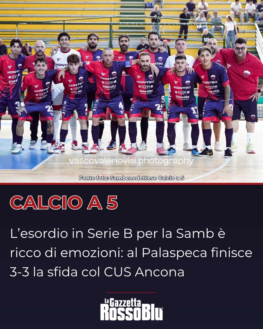 CALCIO A 5 ⚽

@sambcalcioa5 🔴🔵, il campionato di Serie B inizia con un pareggio: 3-3 nel match col CUS Ancona al Palaspeca

#sambcalcioa5 #sambenedettesecalcioa5 #calcioa5 #sambc5 #sambenedettesec5 #grb #lagazzettarossoblù #samb #sambenedettese #cusancona #sambcusancona