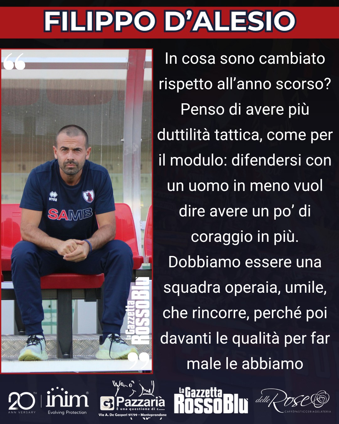 MISTER 🎙

@u.s.sambenedettese 🔴🔵, le parole di Filippo D'Alesio su cosa è cambiato - anche in lui - rispetto allo scorso anno 🔄

#filippodalesio #grosam #grossetosamb #grb #gazzettarossoblù #samb #sambenedettese #lagazzettarossoblù #calcio #seriec #gironeb #legapro #seriecskywifi