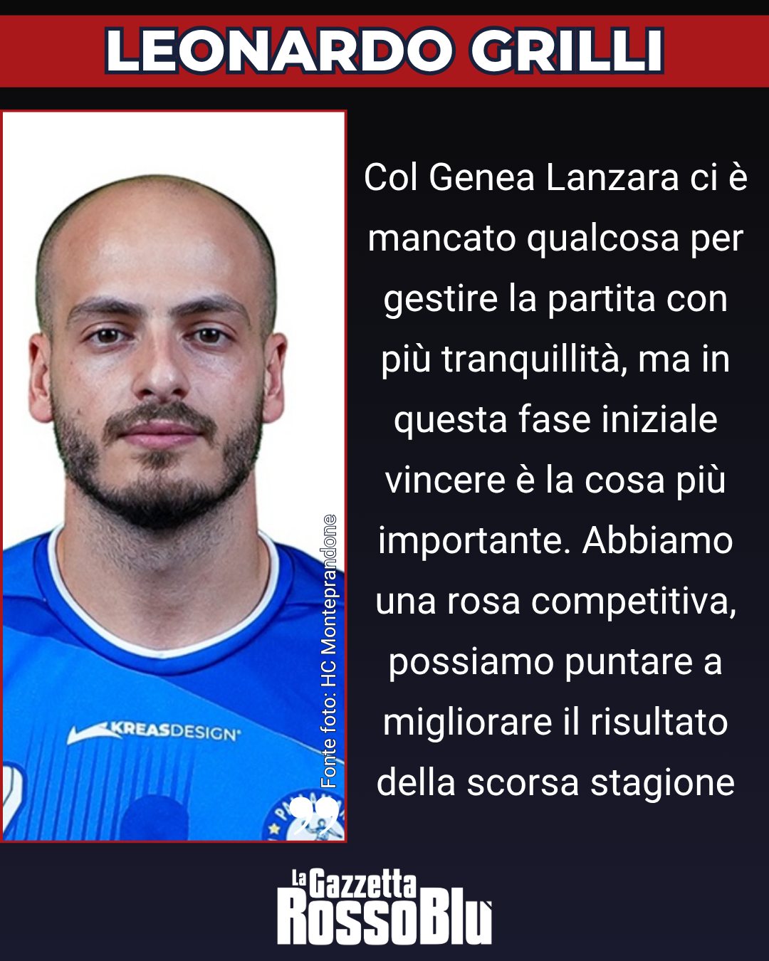 PALLAMANO 🤾‍♂

@hc_monteprandone, le parole di Leonardo Grilli su questo inizio di stagione 🎙

#leonardogrilli #hcmonteprandone #pallamano #handball #serieasilver #pallamanomonteprandone #hcmonteprandone #monteprandone #grb #lagazzettarossoblù