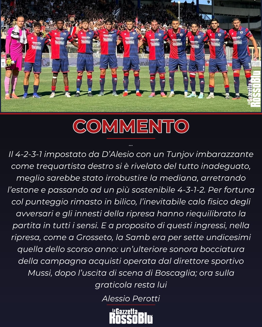 COMMENTO ✍🏻

Alcune delle nostre riflessioni 💬 dopo  il match tra U.S. Sambenedettese 🔴🔵 e Latina

📰 Sull'ultimo numero della Gazzetta e sul nostro sito trovate l'articolo completo