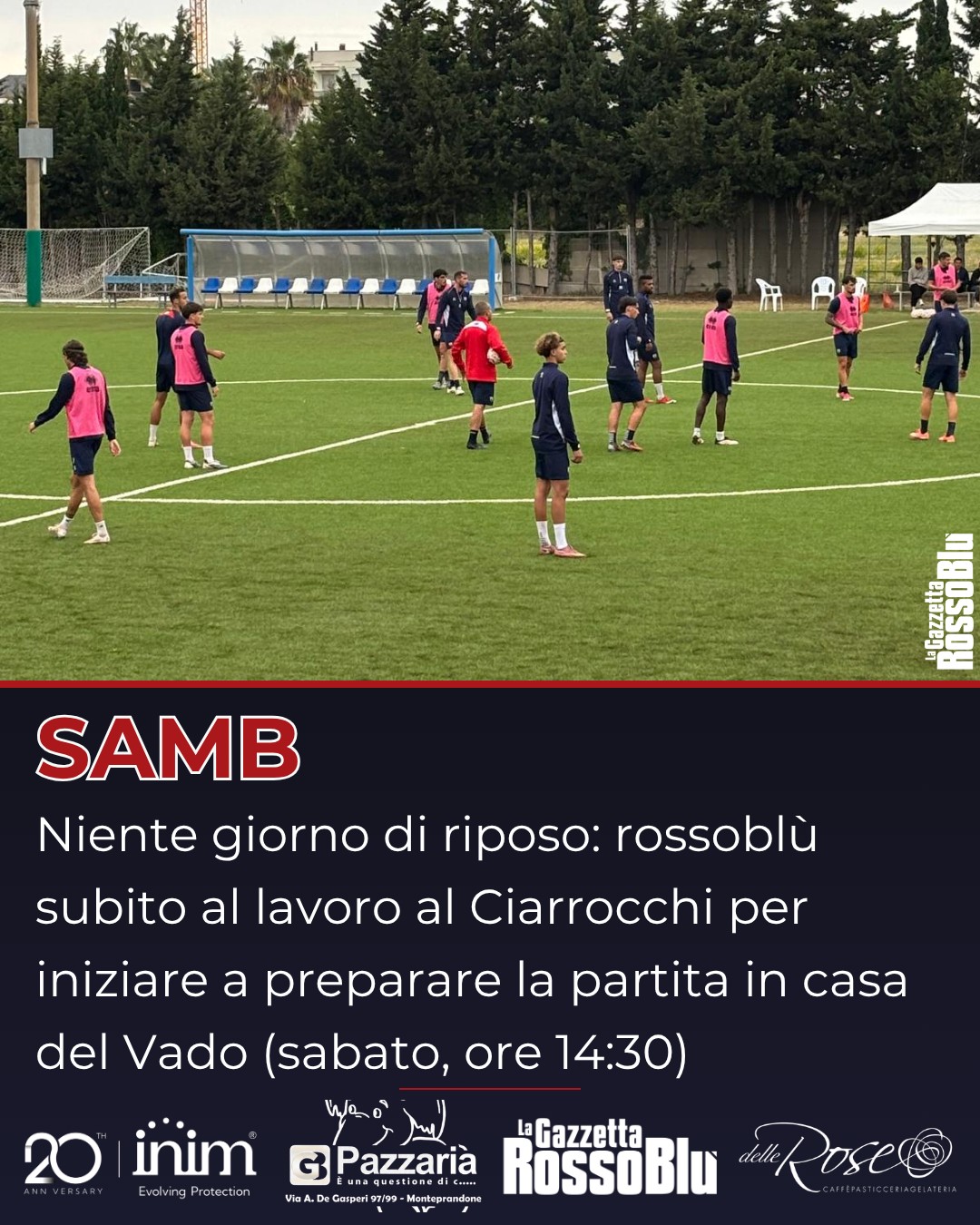 ALLENAMENTI ⚽

Subito al lavoro l'@u.s.sambenedettese 🔴🔵: niente giorno di riposo dopo il match col Latina

🏟 Questa mattina i rossoblù si sono allenati al Ciarrocchi per iniziare a preparare la sfida col Vado in programma sabato alle ore 14:30

#grb #gazzettarossoblù #samb #sambenedettese #lagazzettarossoblù #calcio #seriec #gironeb #legapro #seriecskywifi