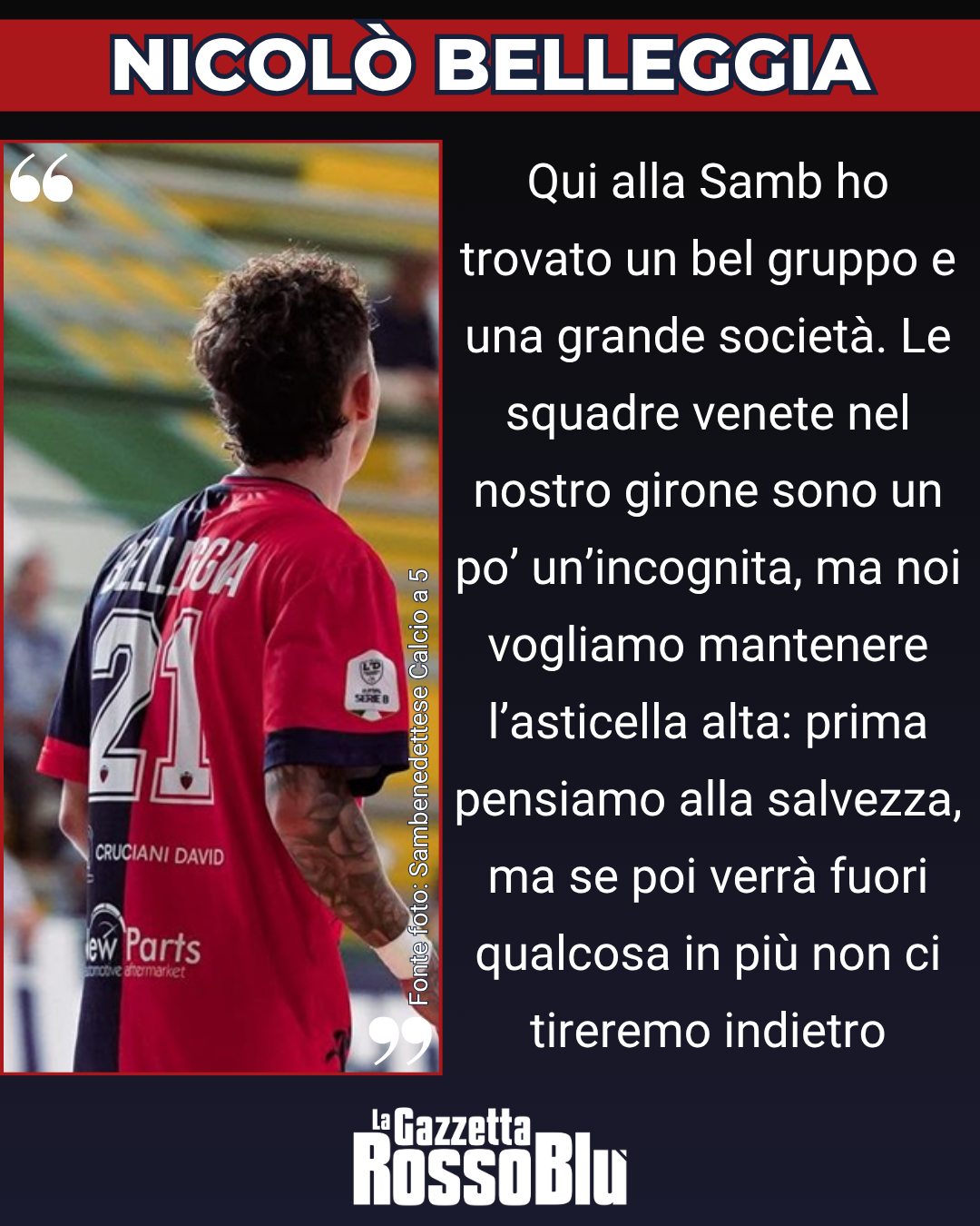 CALCIO A 5 ⚽

@sambcalcioa5 🔴🔵, le parole di Nicolò Belleggia 🎙

#nicolòbelleggia #sambcalcioa5 #sambenedettesecalcioa5 #calcioa5 #sambc5 #sambenedettesec5 #grb #lagazzettarossoblù #samb #sambenedettese