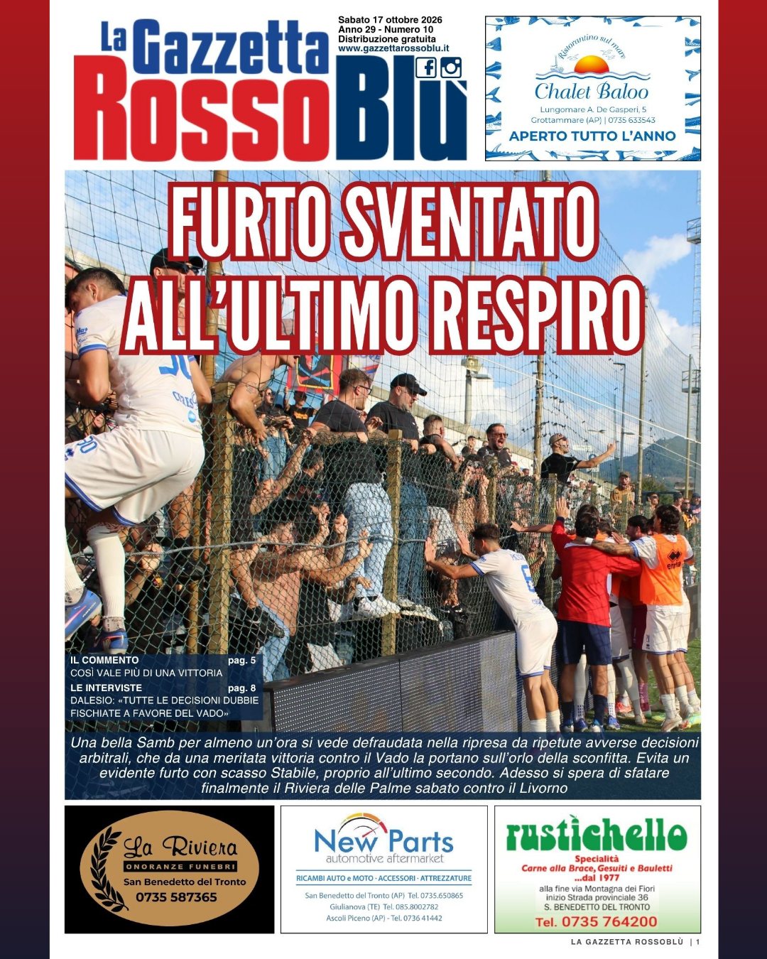 🏟 Vado-Samb 2-2
📰 La nostra prima pagina

#vadosamb #vadsam #primapagina #copertina #grb #gazzettarossoblù #samb #sambenedettese #lagazzettarossoblù #calcio #seriec #gironeb #legapro #seriecskywifi