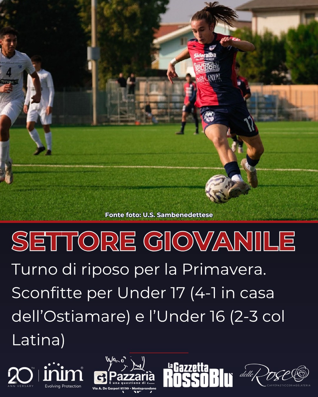 SETTORE GIOVANILE ⚽

I risultati delle principali formazioni dell'@settoregiovanilesambenedettese 🔴🔵: turno di riposo per la Primavera, che tornerà in campo sabato col Desenzano

#settoregiovanile #vivaio #grb #gazzettarossoblù #samb #sambenedettese #lagazzettarossoblù #calcio
