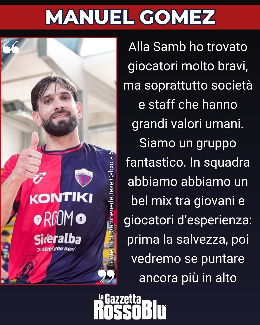 CALCIO A 5 ⚽

@sambcalcioa5 🔴🔵, le parole di Manuel Gomez 🇻🇪

#manuelgomez #sambcalcioa5 #sambenedettesecalcioa5 #calcioa5 #sambc5 #sambenedettesec5 #grb #lagazzettarossoblù #samb #sambenedettese