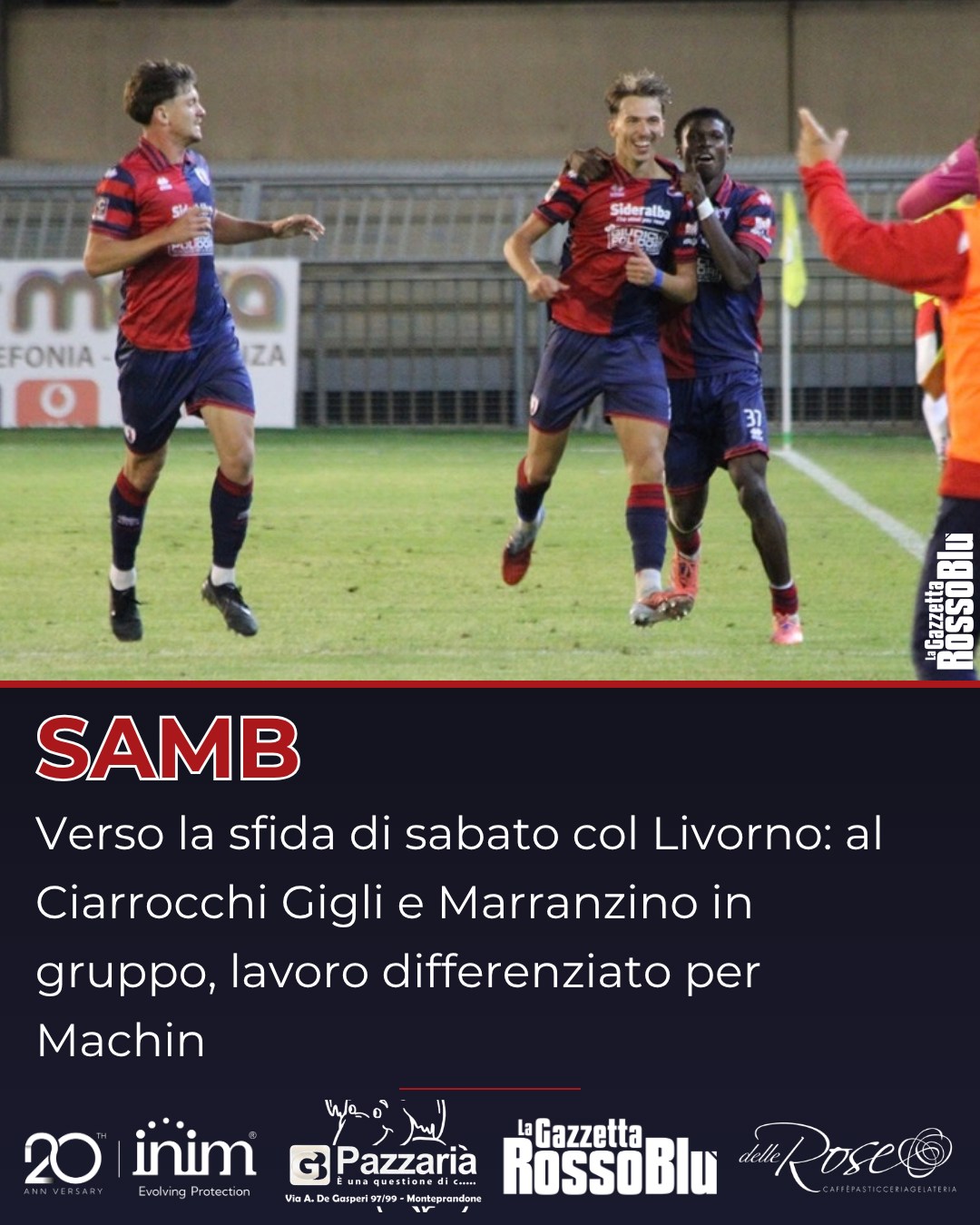 VERSO SAMB-LIVORNO 🏟

⚽ Le ultime in casa @u.s.sambenedettese 🔴🔵 in vista della sfida di sabato (ore 14:30) col Livorno al Riviera delle Palme

✅ Marranzino e Gigli in gruppo, così come Zini e Nicoli che dopo la partita col Vado avevano accusano dei leggeri problemi

⚠ Al Ciarrocchi (dove i rossoblù si alleneranno anche domani) ancora lavoro differenziato per Machin

#samliv #samblivorno #campociarrocchi #grb #gazzettarossoblù #samb #sambenedettese #lagazzettarossoblù #calcio #seriec #gironeb #legapro #seriecskywifi