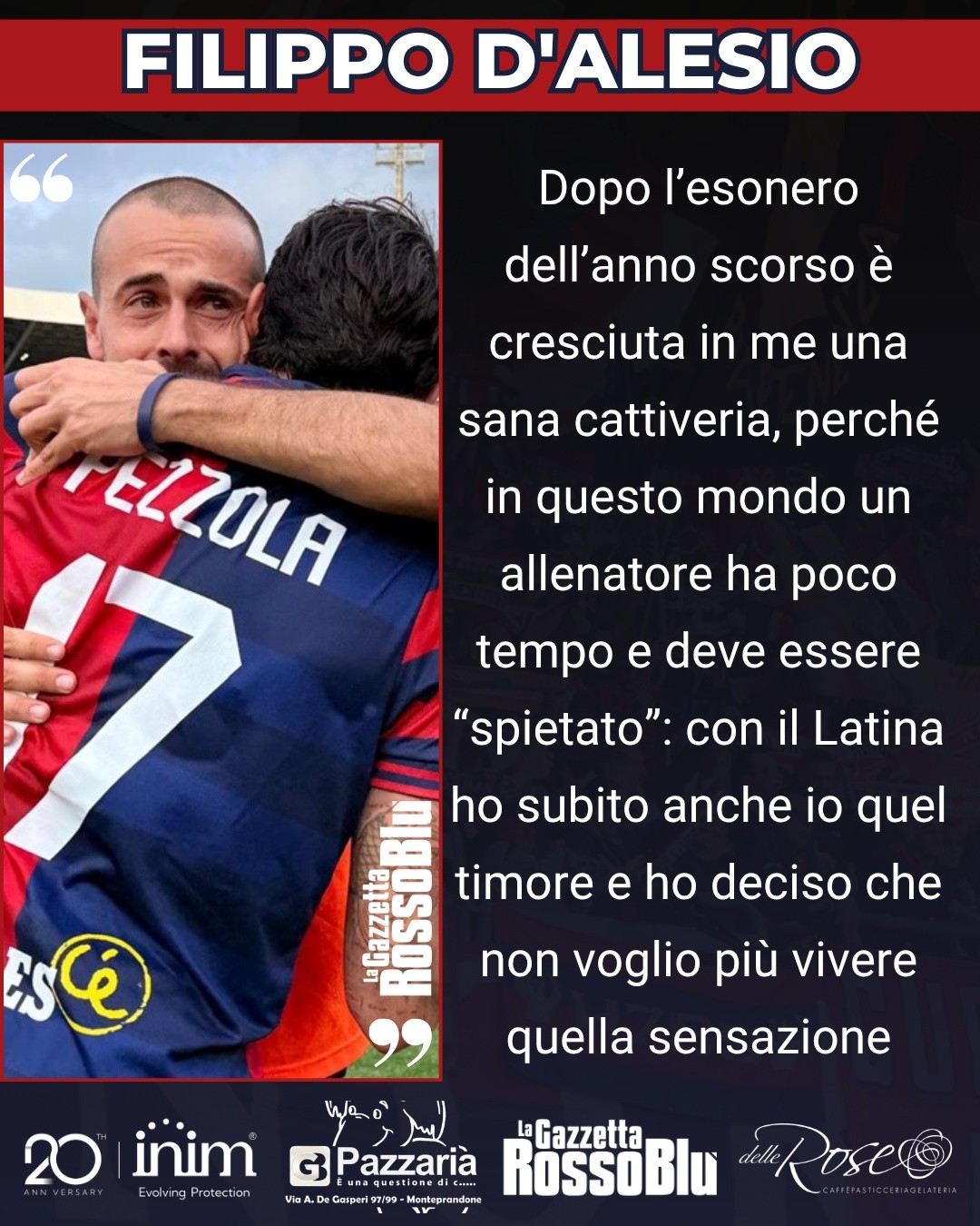 MISTER 🎙

@u.s.sambenedettese 🔴🔵, la determinazione di mister Filippo D'Alesio 💪🏻

#filippodalesio #samliv #samblivorno #grb #gazzettarossoblù #samb #sambenedettese #lagazzettarossoblù #calcio #seriec #gironeb #legapro #seriecskywifi