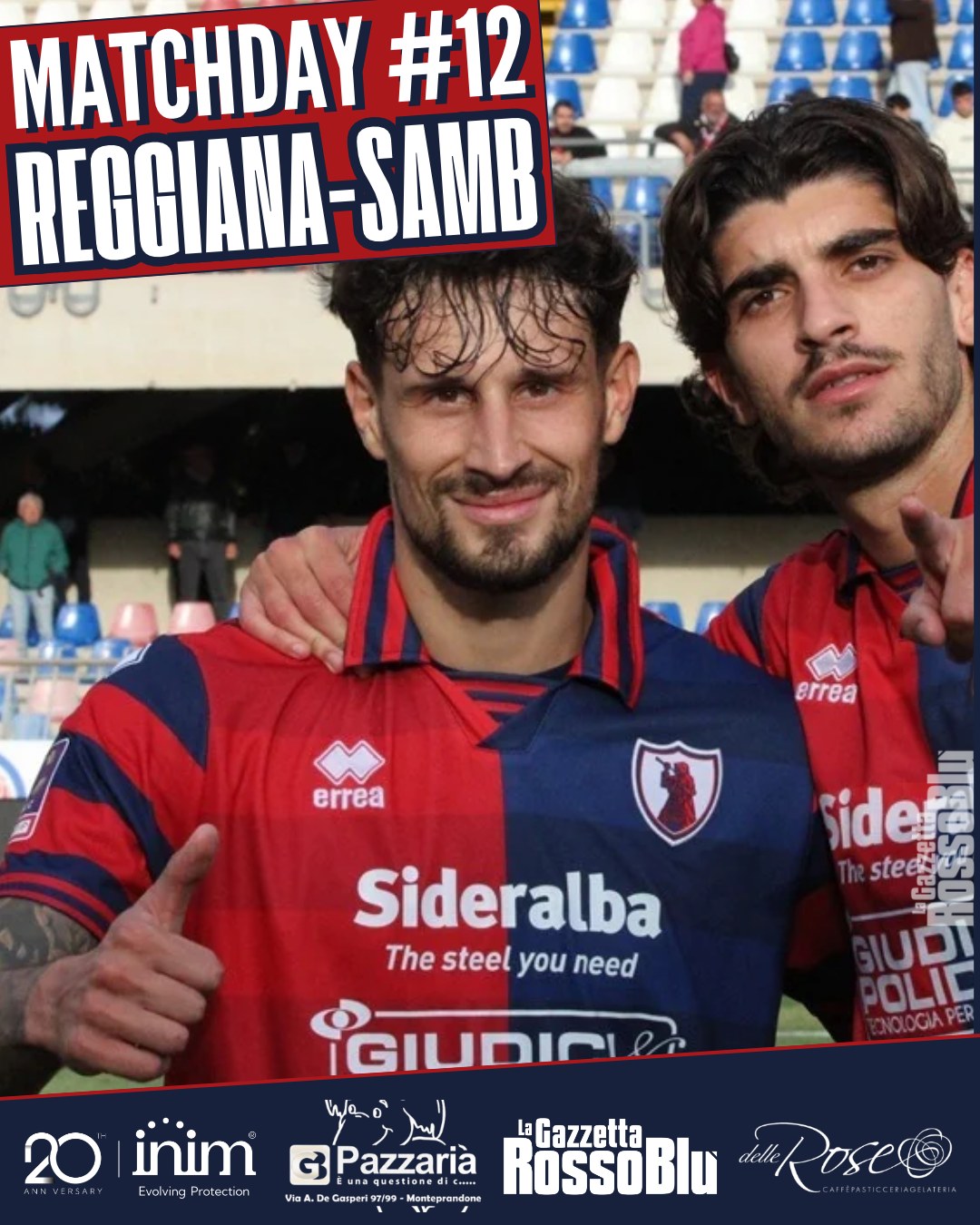 MATCHDAY 1⃣2⃣

🗓 12^ giornata del girone B di Serie C: l'@u.s.sambenedettese 🔴🔵 va in casa della Reggiana

🏟 Fischio d'inizio alle ore 20:30 allo stadio Mapei Stadium-Città del Tricolore

#regsam #reggianasamb #matchday #grb #gazzettarossoblù #samb #sambenedettese #lagazzettarossoblù #calcio #seriec #gironeb #legapro #seriecskywifi