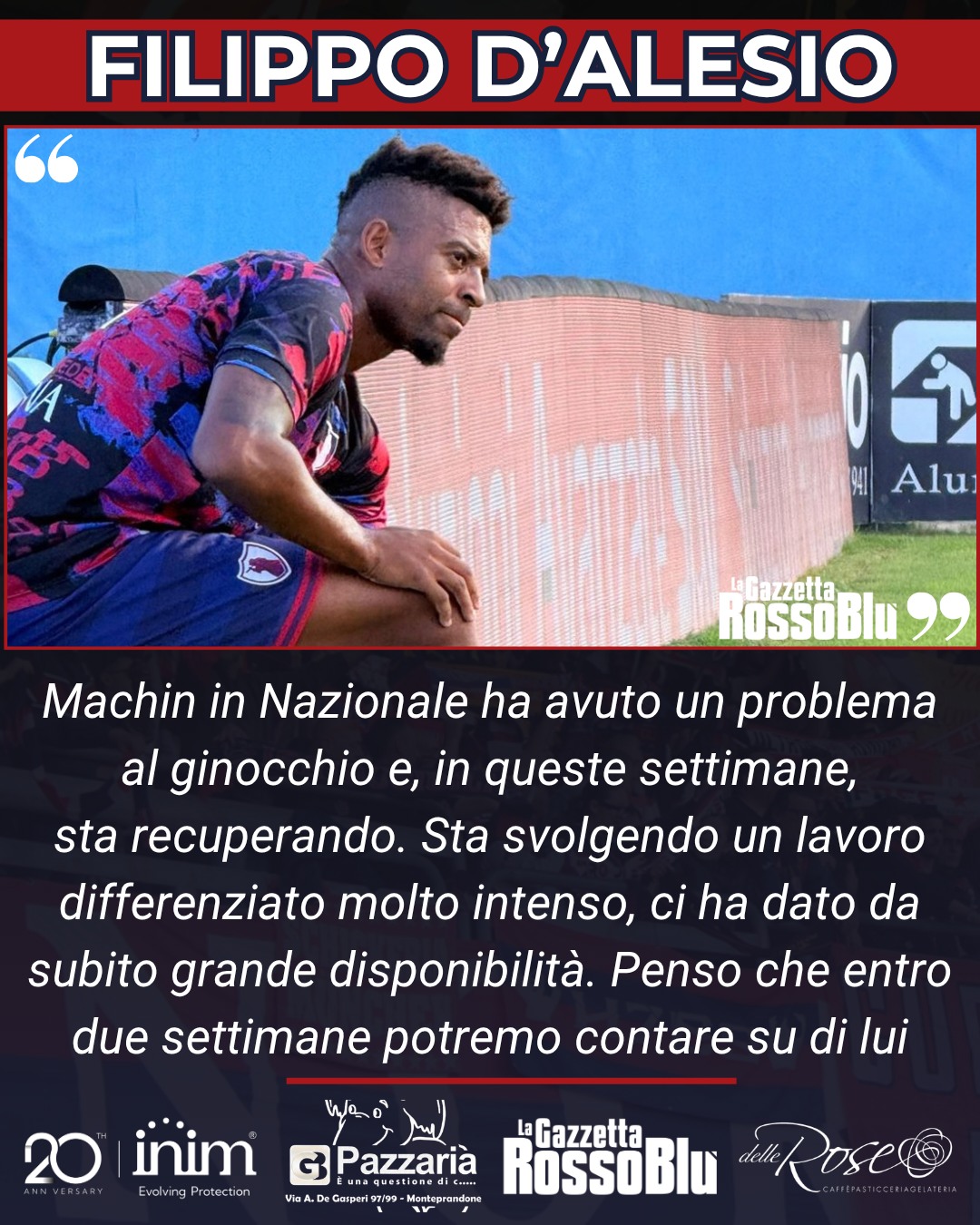 MACHIN 🔎

@u.s.sambenedettese 🔴🔵, le parole di mister Filippo D'Alesio 🎙 riguardo alle condizioni di Machin

#filippodalesio #josémachin #machin #grb #gazzettarossoblù #samb #sambenedettese #lagazzettarossoblù #calcio #seriec #gironeb #legapro #seriecskywifi